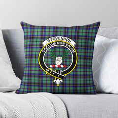 Stevenson Tartan Crest Pillow Cover