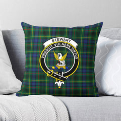 Stewart Hunting Modern Tartan Crest Pillow Cover