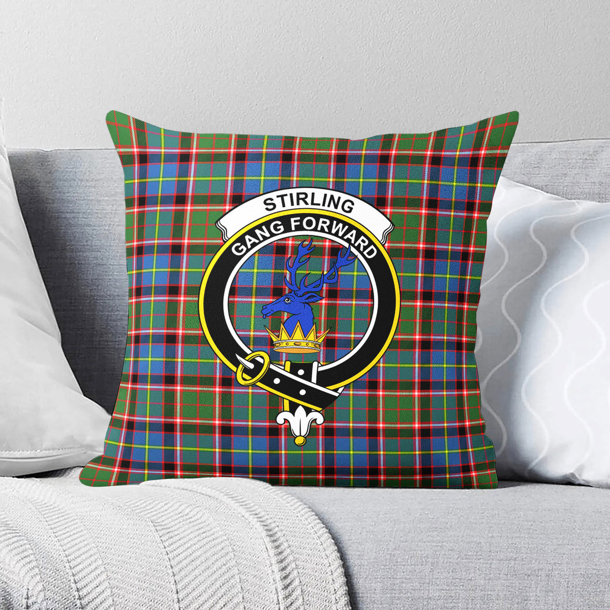 Stirling (of Cadder-Present Chief) Tartan Crest Pillow Cover