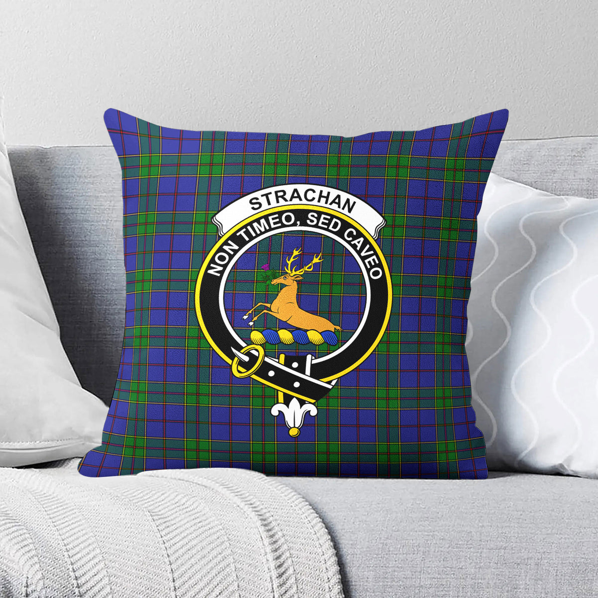 Strachan Tartan Crest Pillow Cover