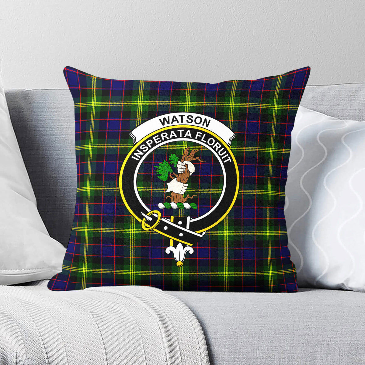 Watson Modern Tartan Crest Pillow Cover