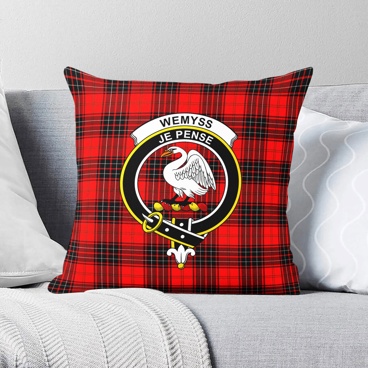 Wemyss Modern Tartan Crest Pillow Cover