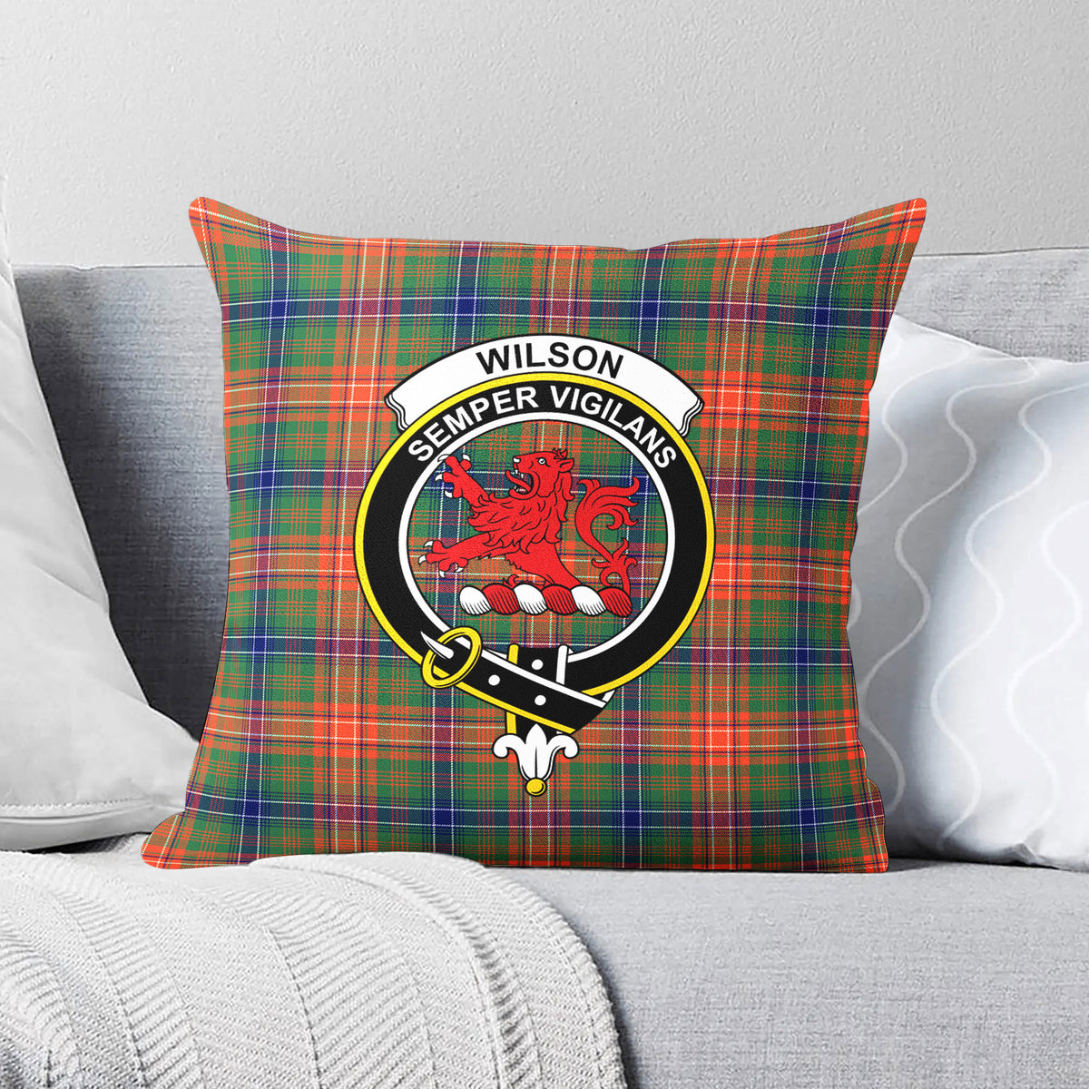 Wilson Ancient Tartan Crest Pillow Cover