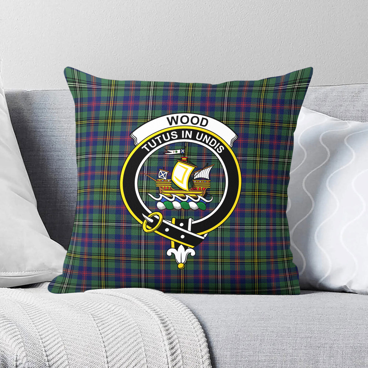 Wood Tartan Crest Pillow Cover