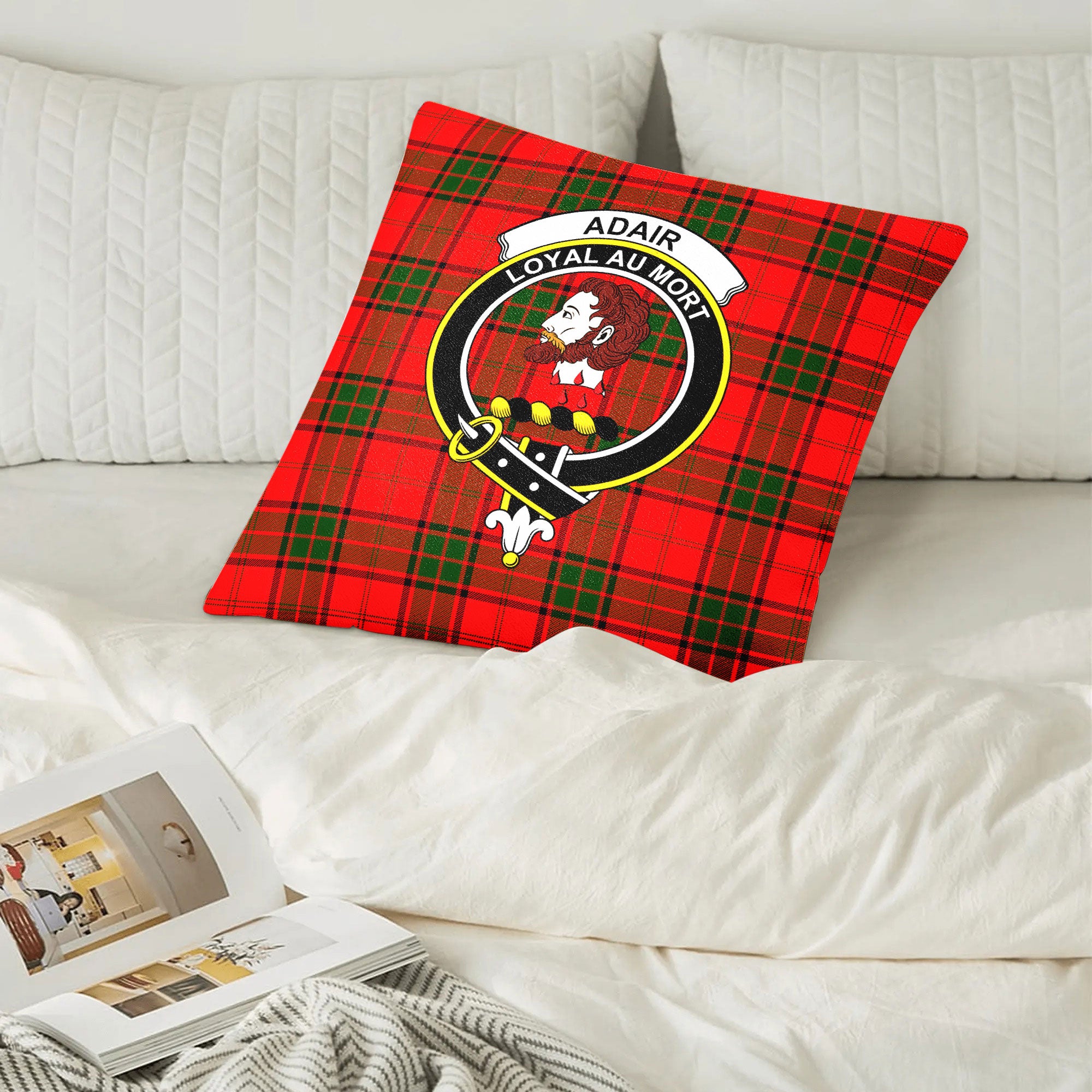 Adair Modern Tartan Crest Pillow Cover