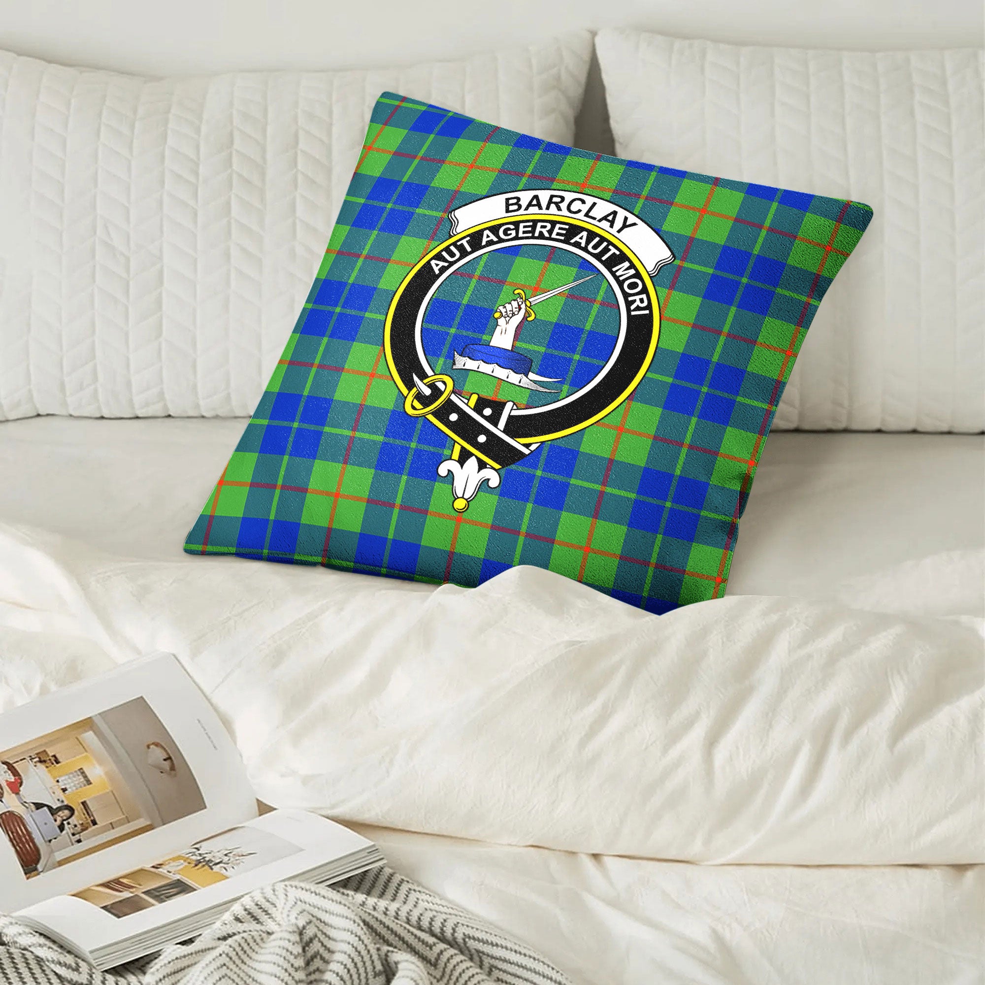 Barclay Hunting Ancient Tartan Crest Pillow Cover