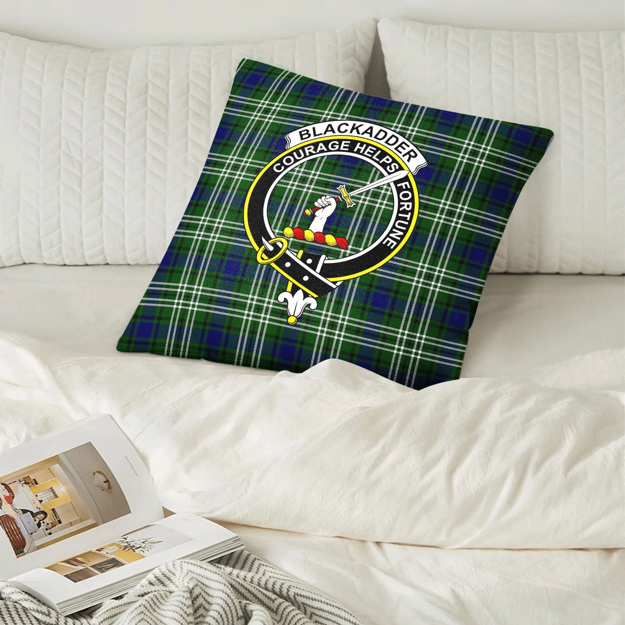 Blackadder Tartan Crest Pillow Cover