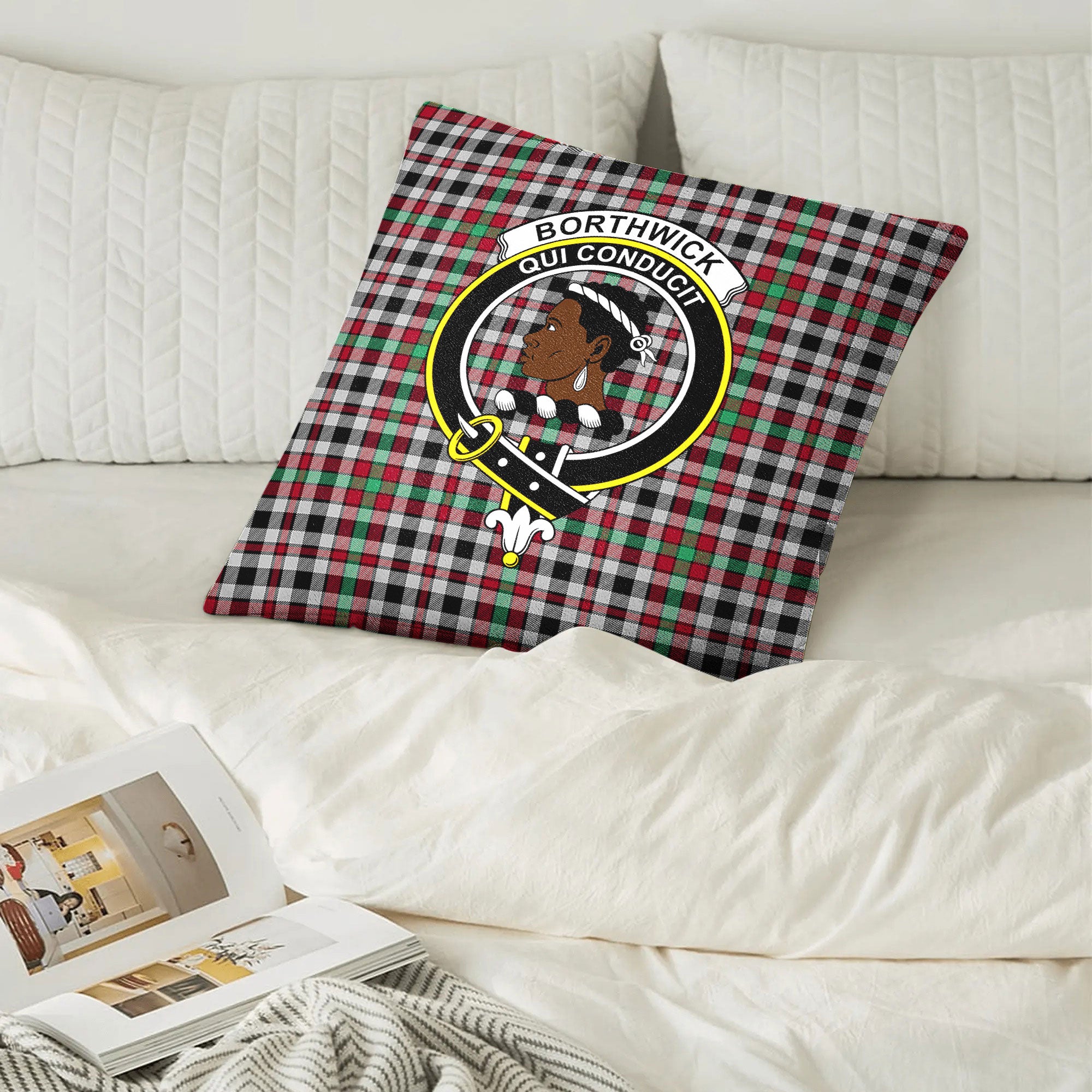 Borthwick Ancient Tartan Crest Pillow Cover