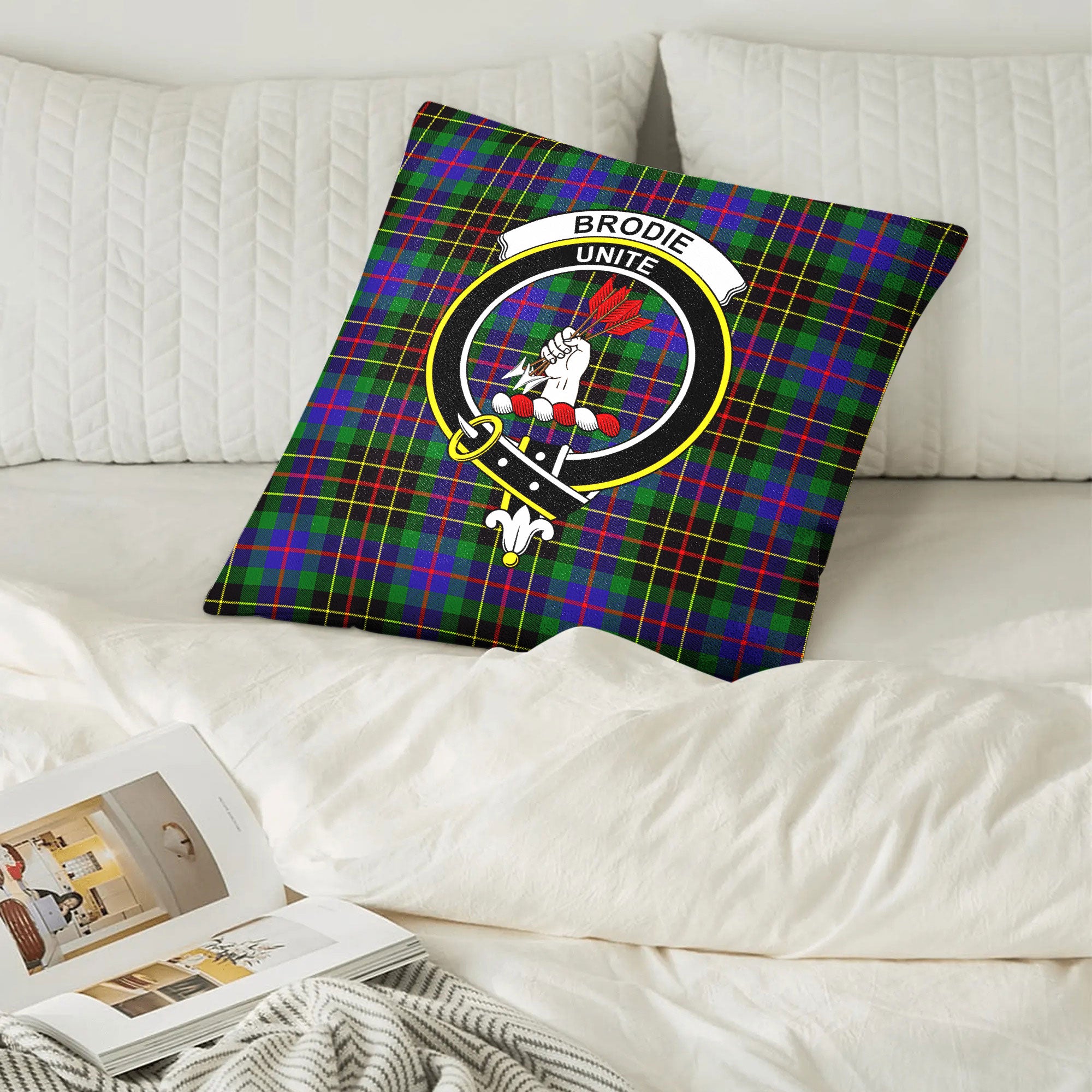 Brodie Hunting Modern Tartan Crest Pillow Cover