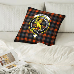 Broun Ancient Tartan Crest Pillow Cover