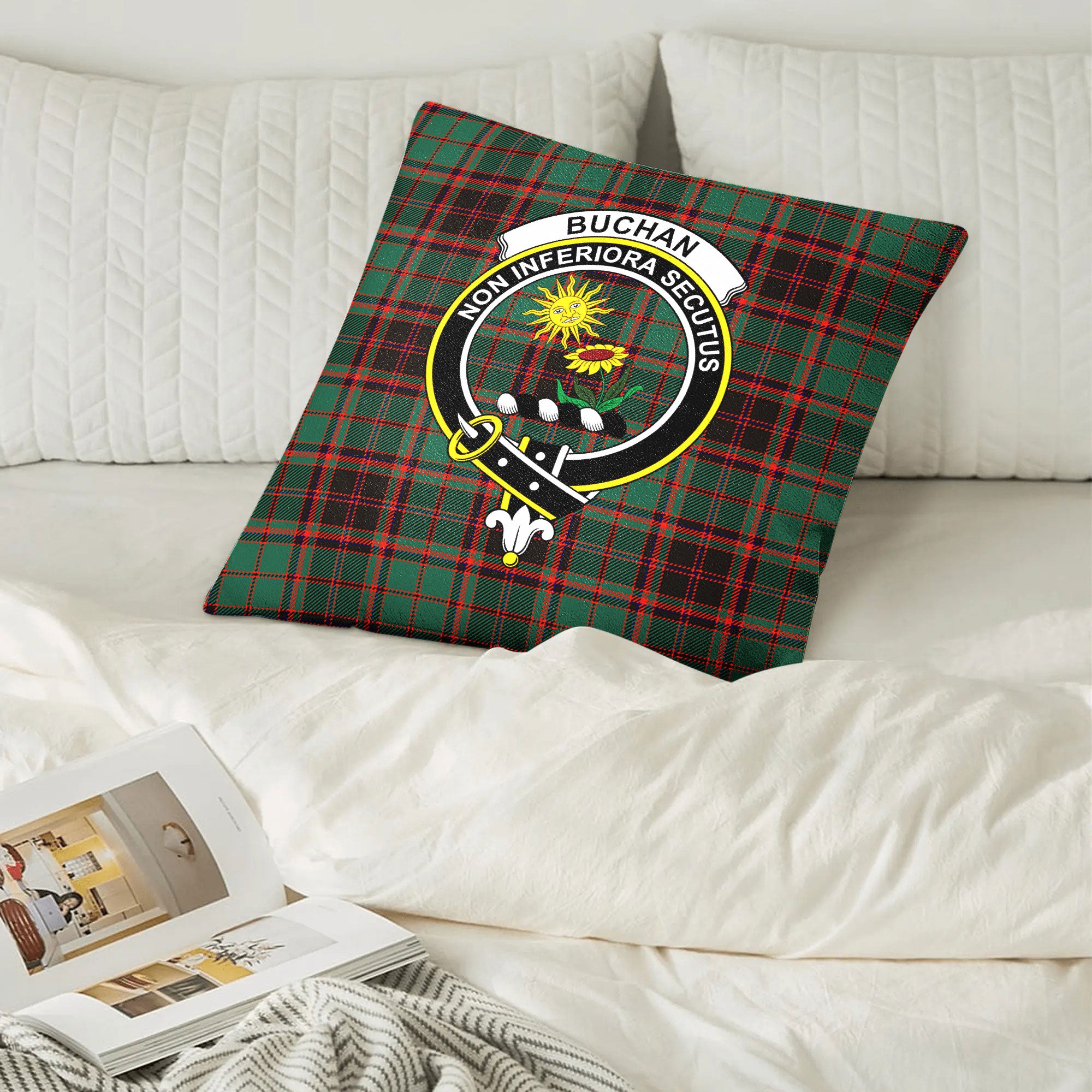 Buchan Ancient Tartan Crest Pillow Cover