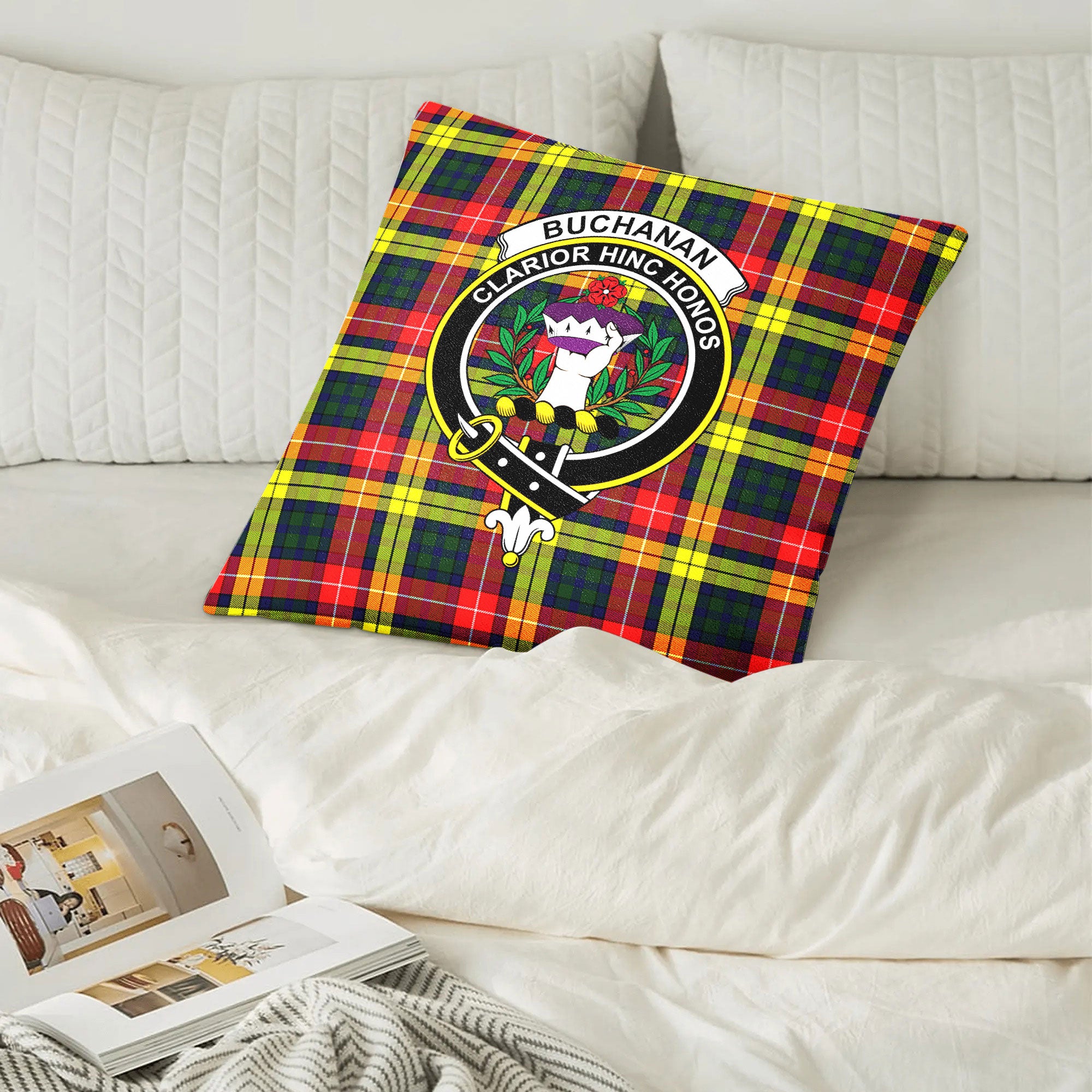 Buchanan Modern Tartan Crest Pillow Cover