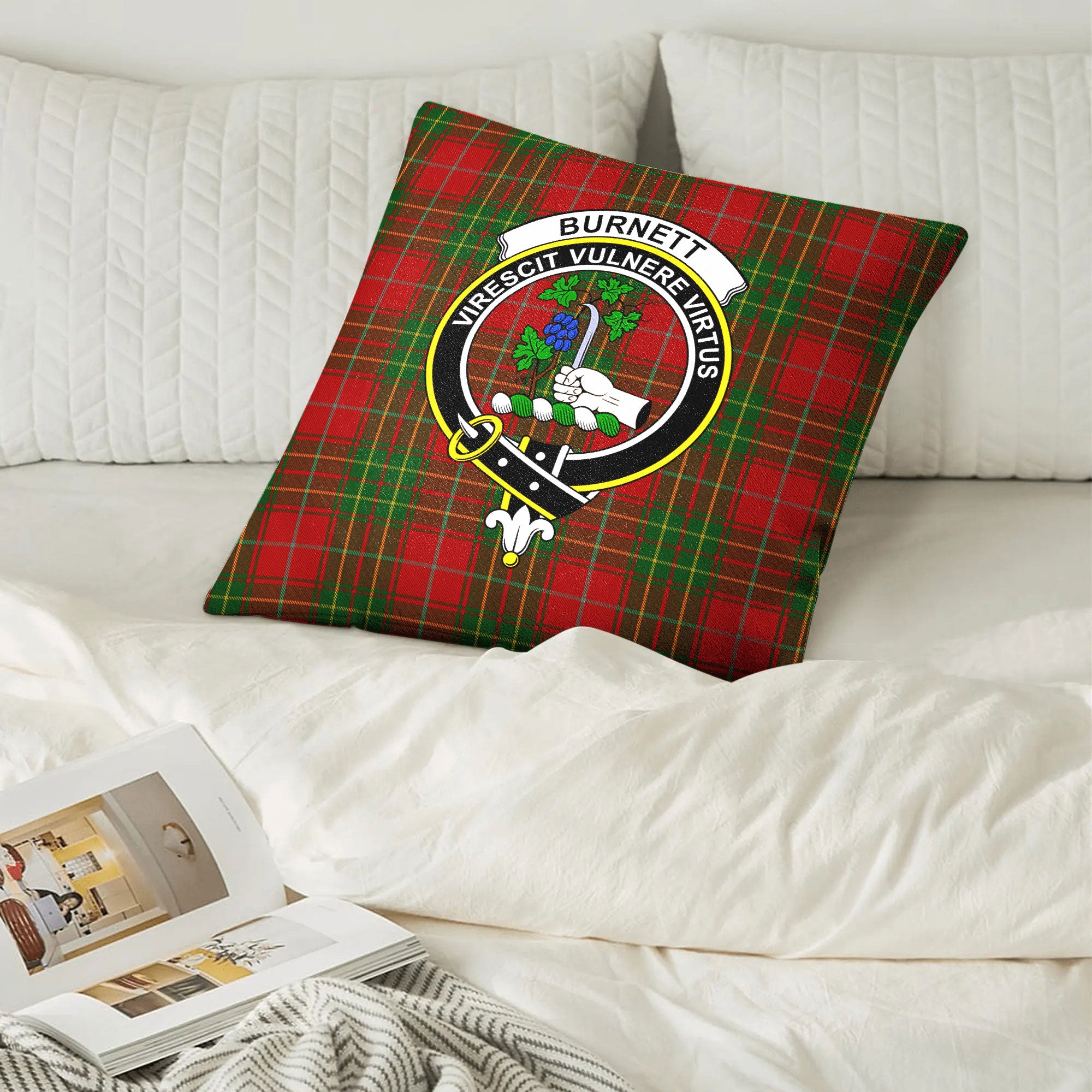 Burnett Tartan Crest Pillow Cover