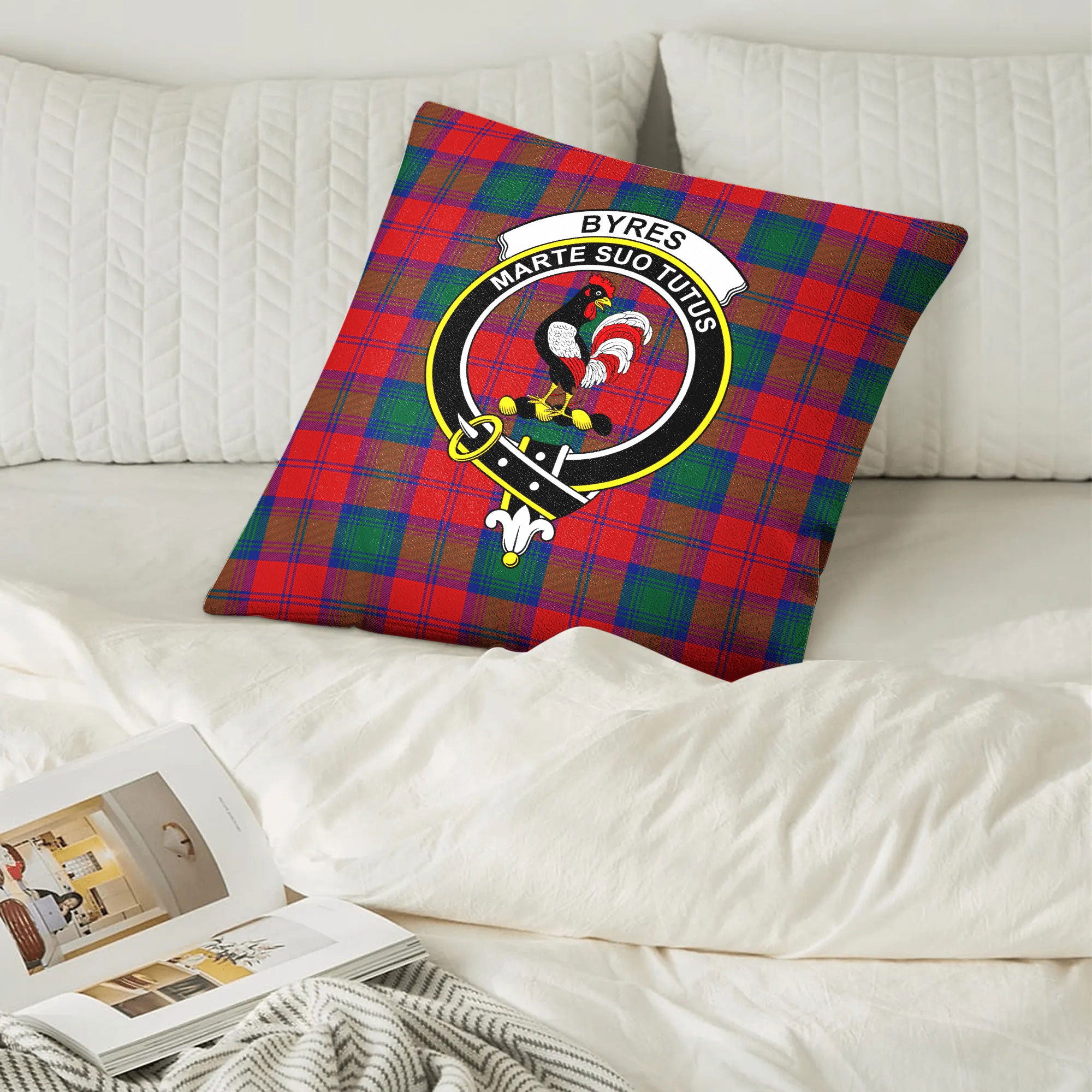 Byres Tartan Crest Pillow Cover