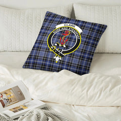 Clark Modern Tartan Crest Pillow Cover