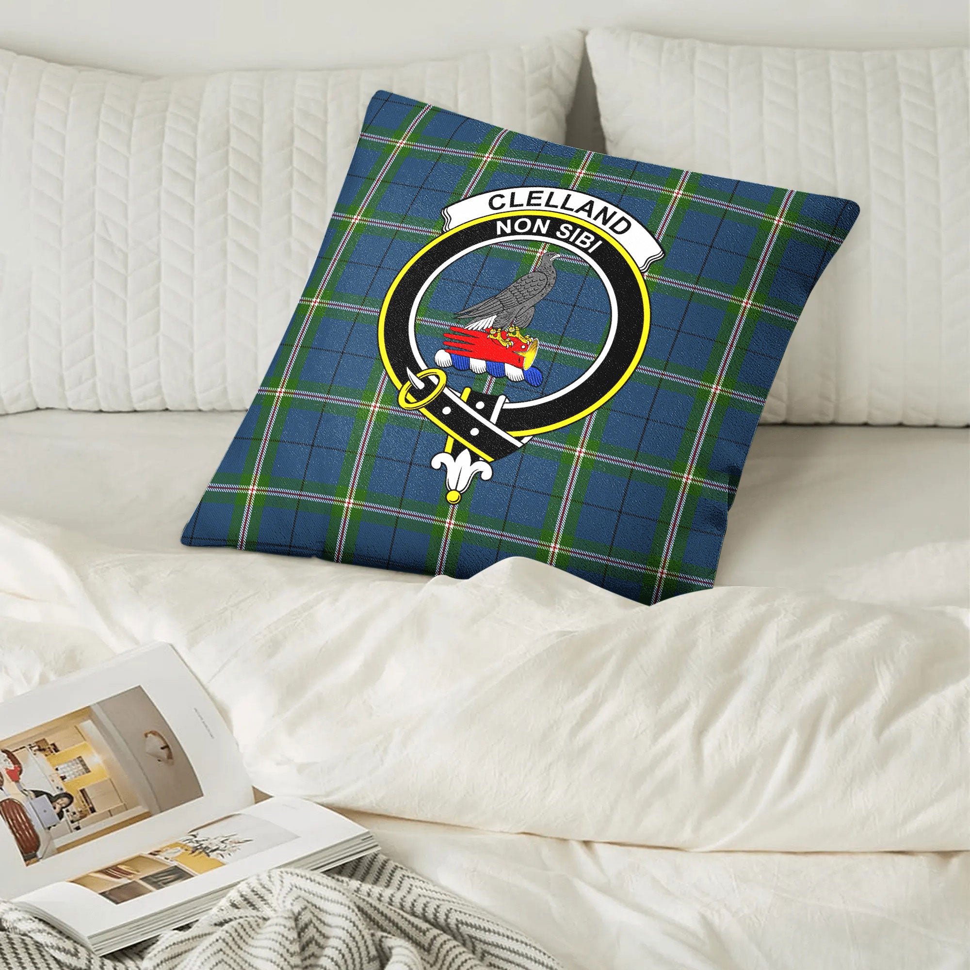 Clelland Tartan Crest Pillow Cover