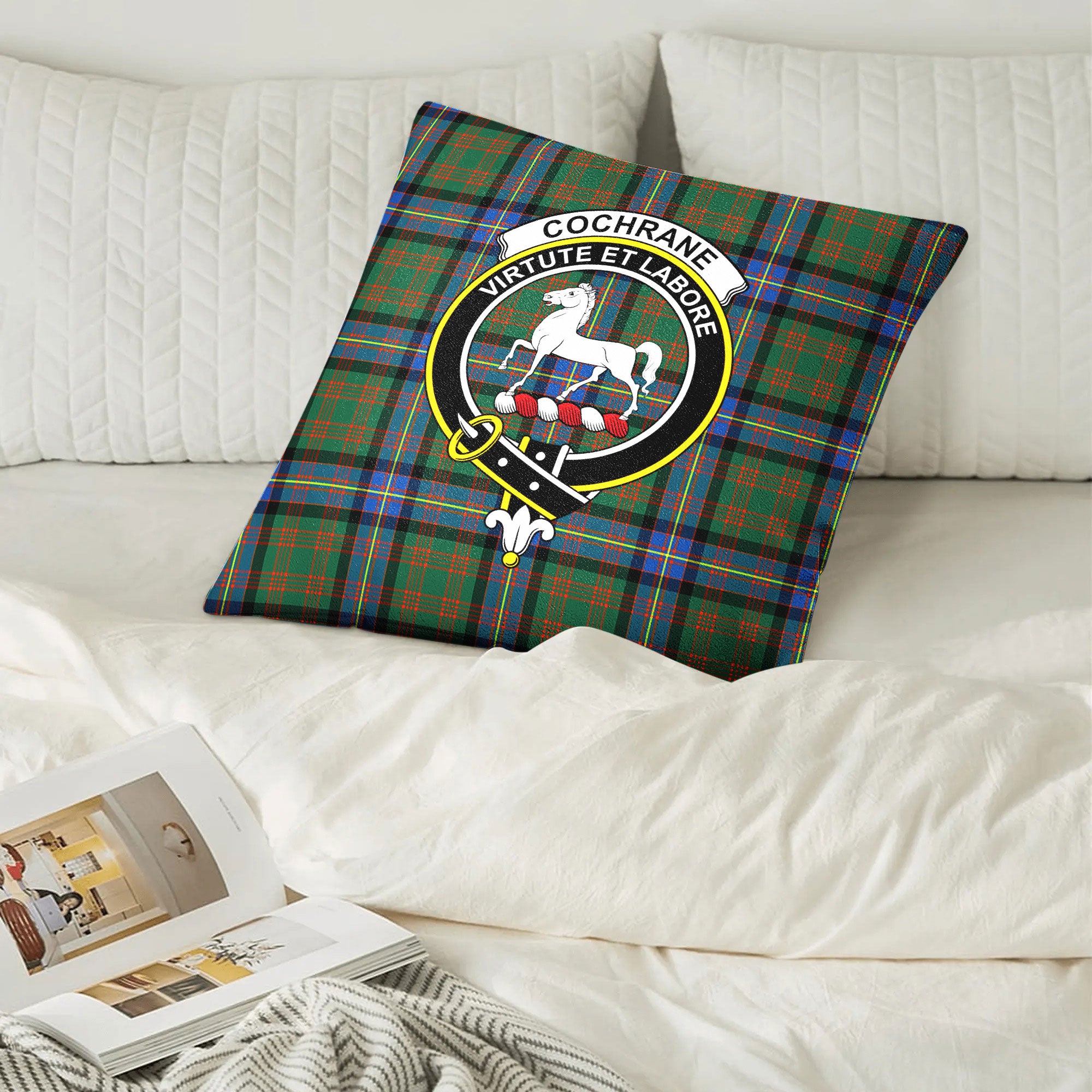 Cochrane Ancient Tartan Crest Pillow Cover