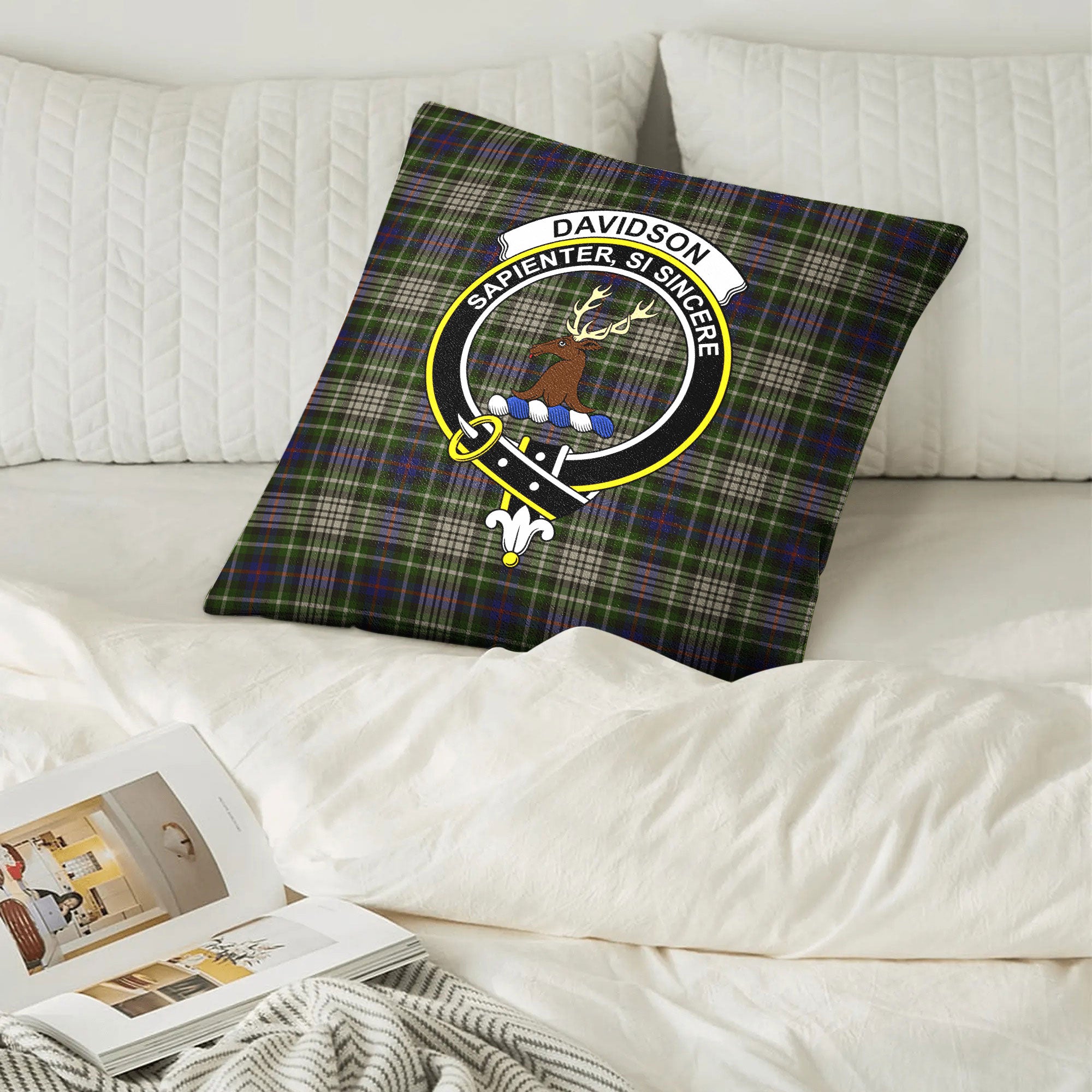 Davidson Tulloch Dress Tartan Crest Pillow Cover