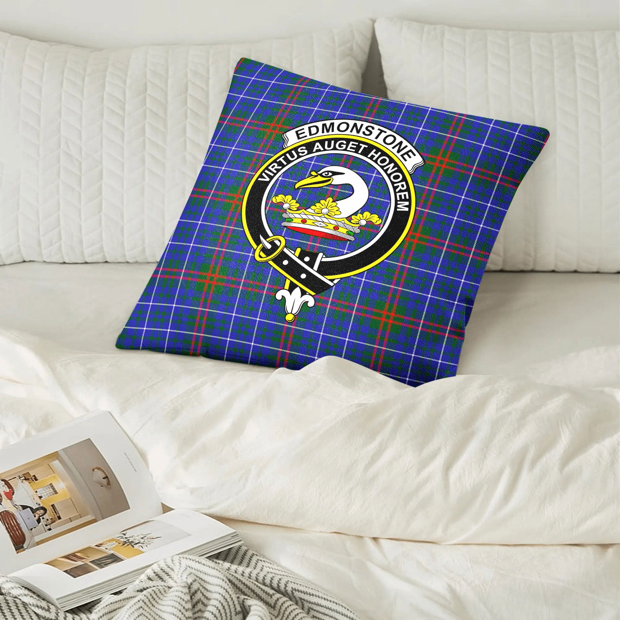 Edmonstone Tartan Crest Pillow Cover