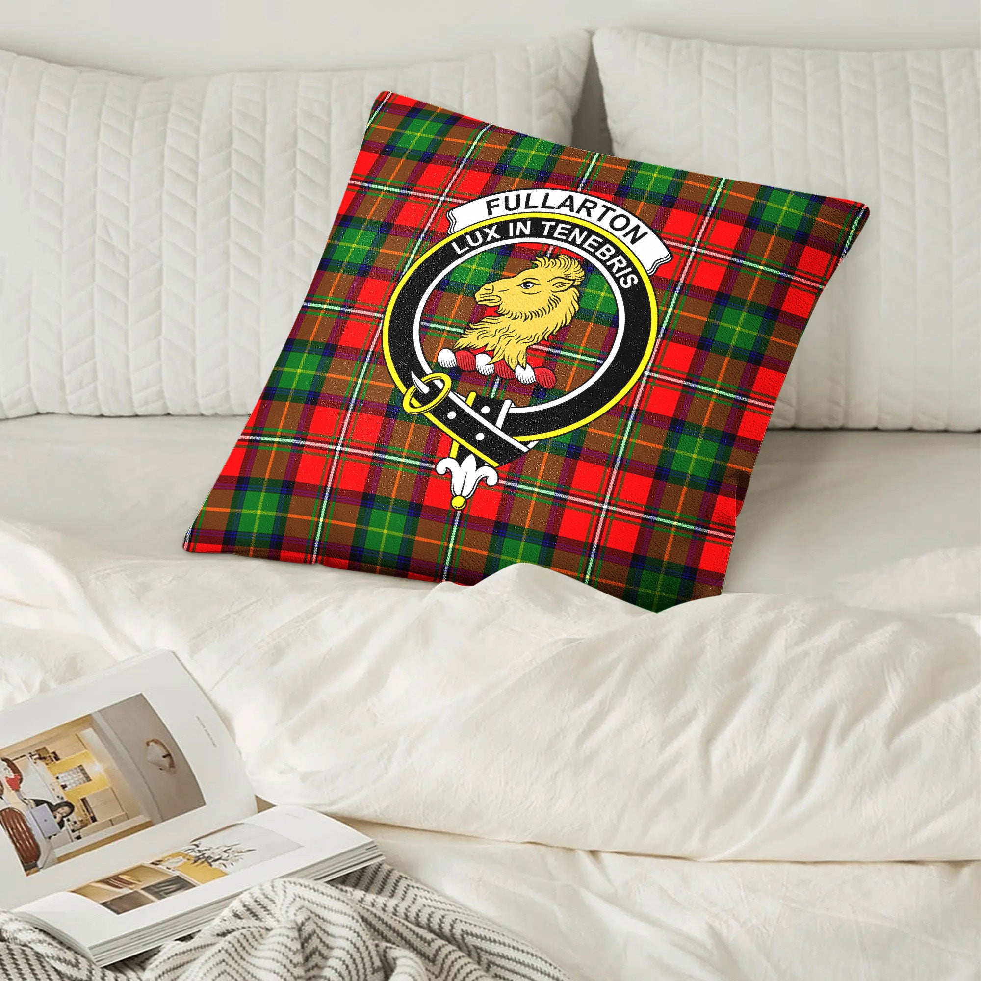 Fullarton Tartan Crest Pillow Cover