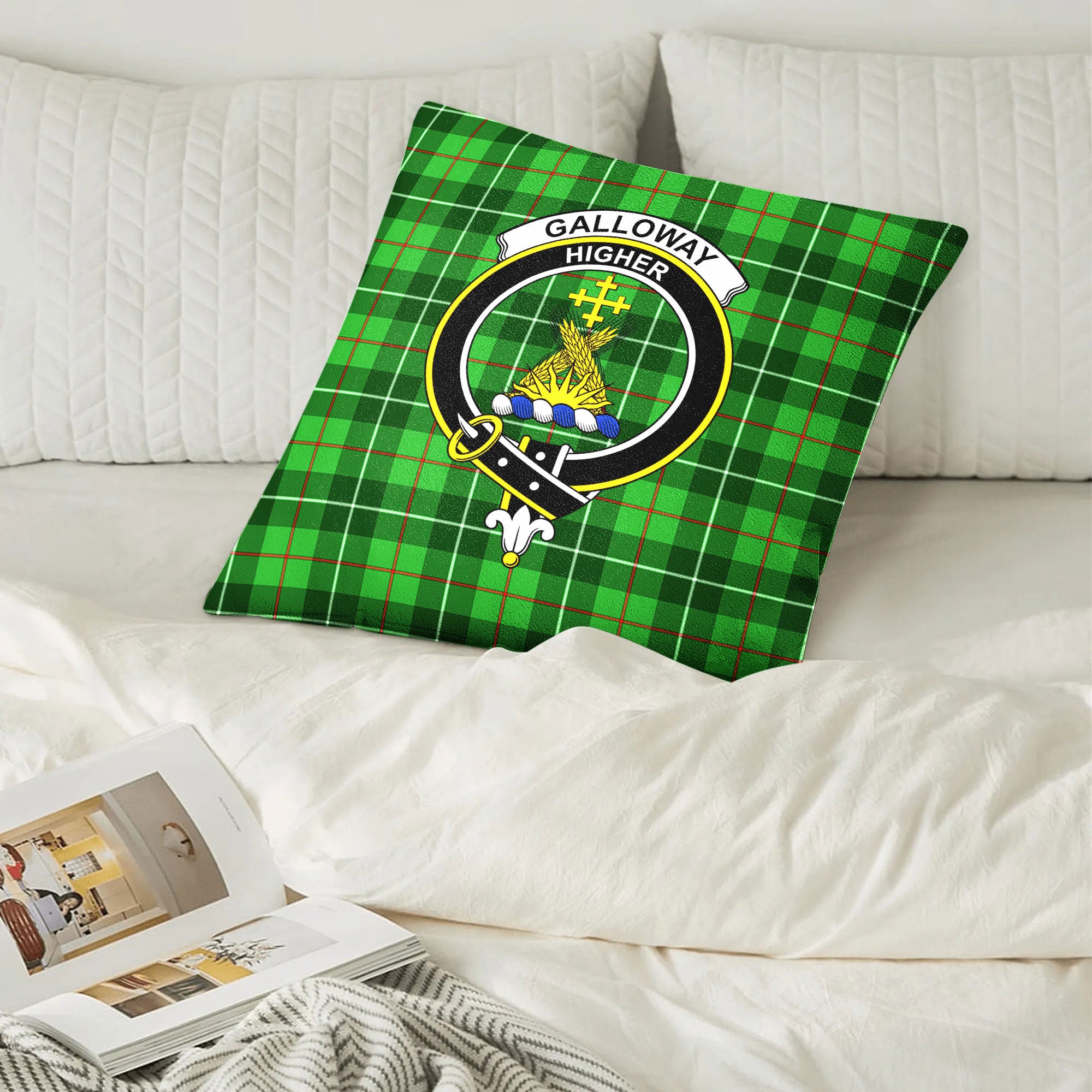 Galloway District Tartan Crest Pillow Cover