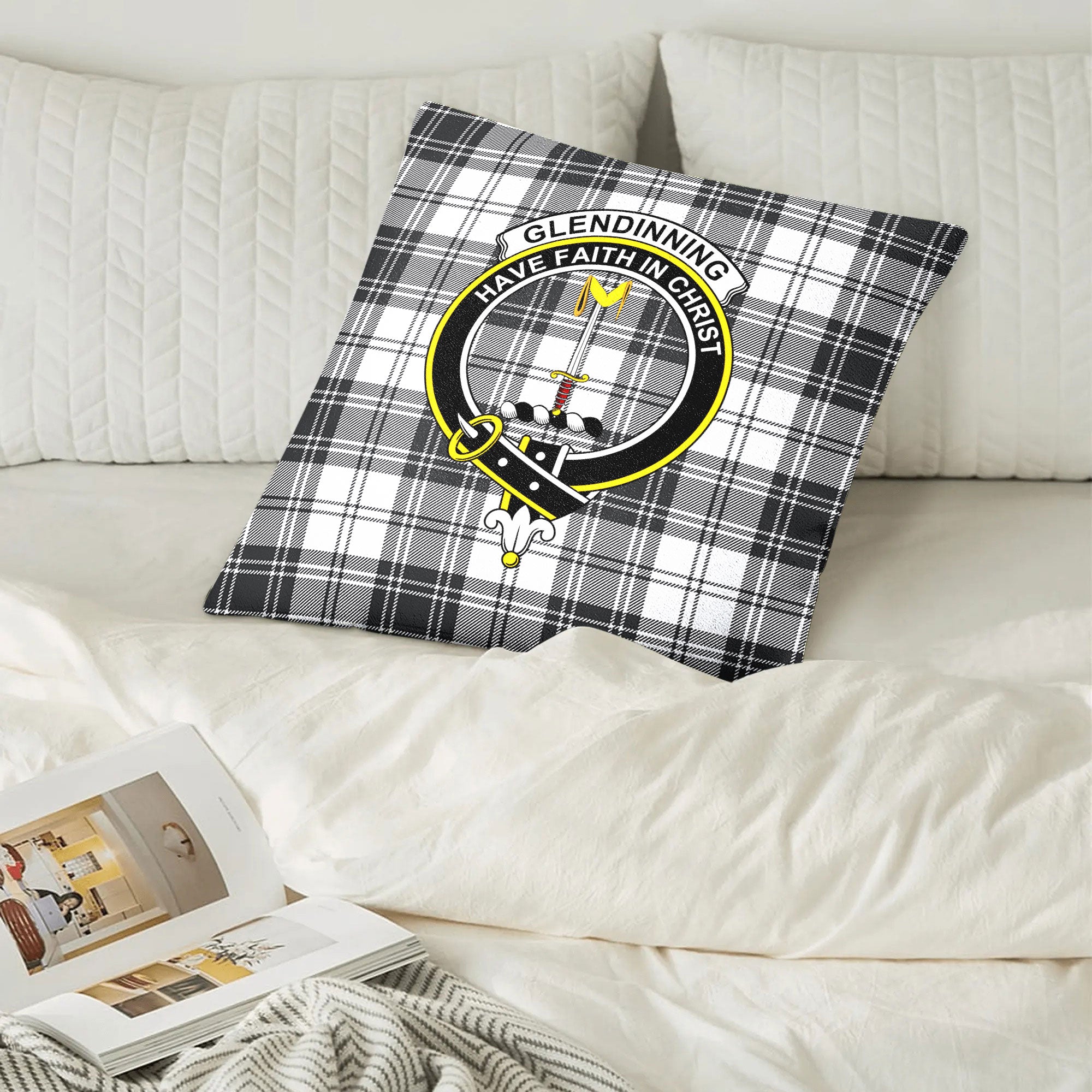 Glendinning Tartan Crest Pillow Cover