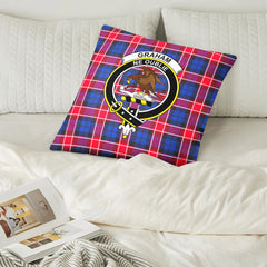 Graham of Menteith Red Tartan Crest Pillow Cover