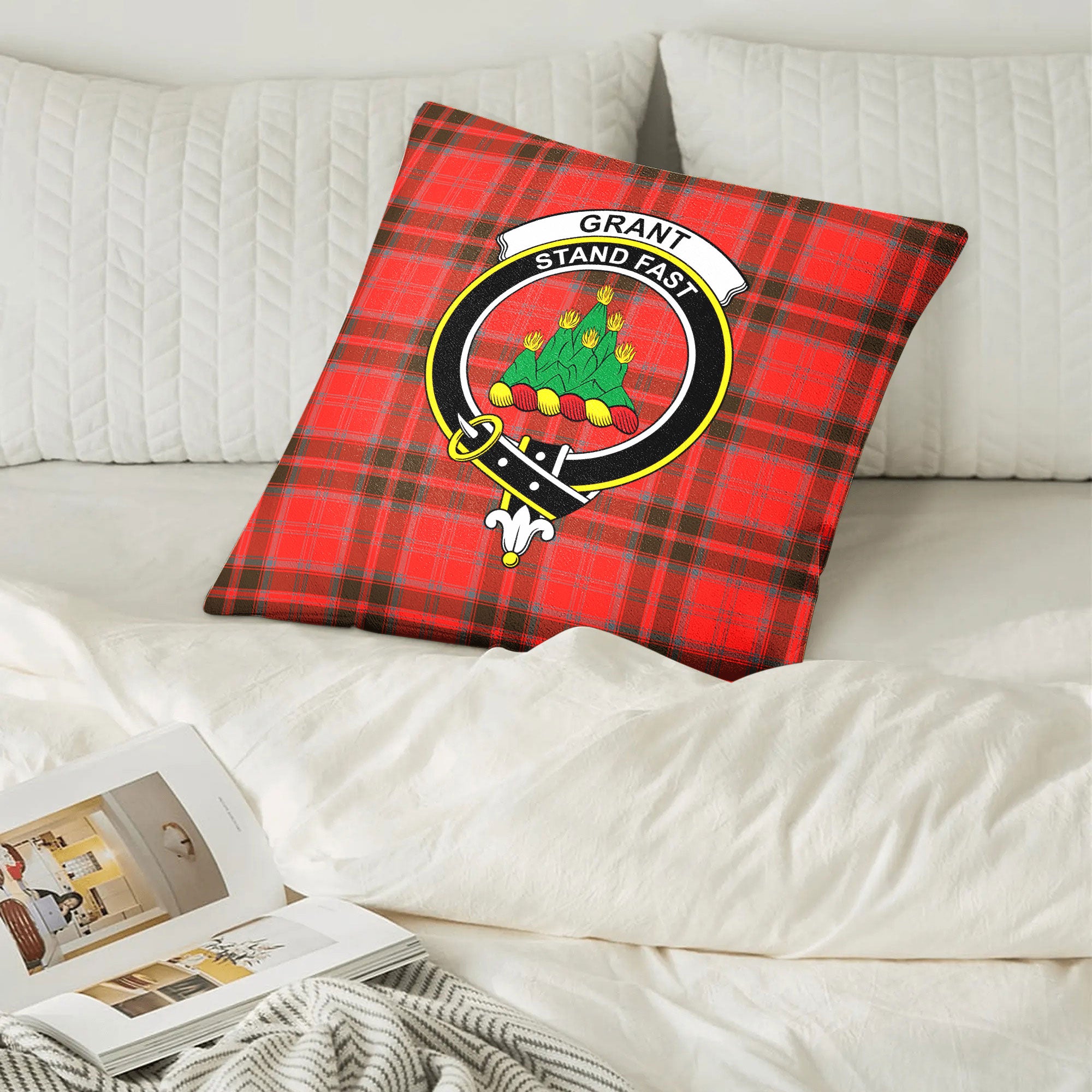 Grant Weathered Tartan Crest Pillow Cover