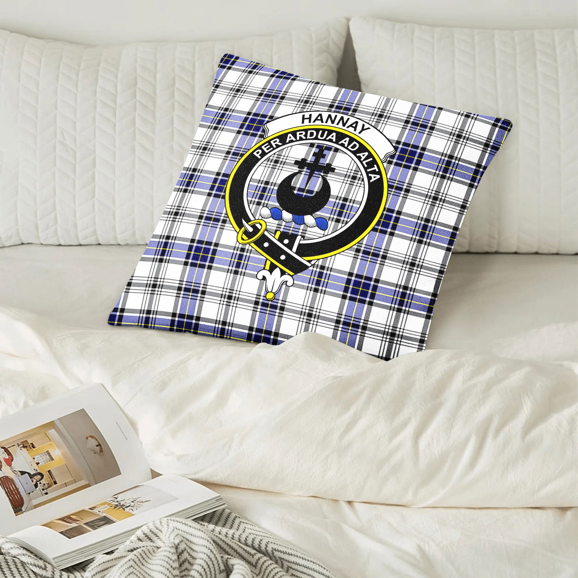 Hannay Modern Tartan Crest Pillow Cover