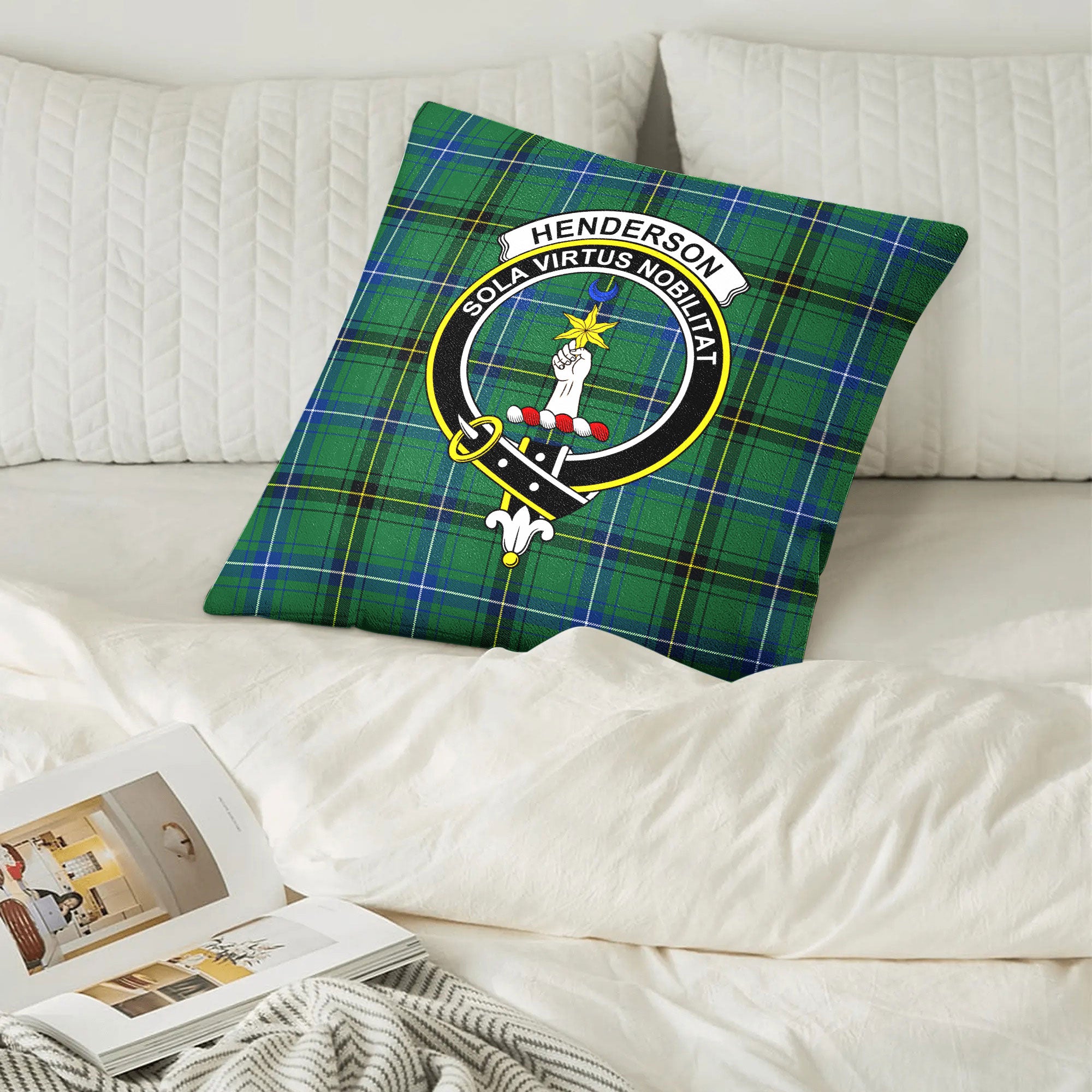 Henderson Ancient Tartan Crest Pillow Cover