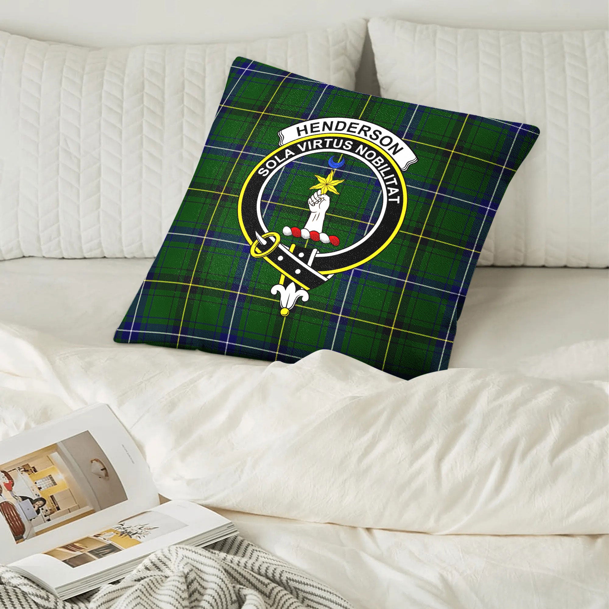 Henderson Modern Tartan Crest Pillow Cover