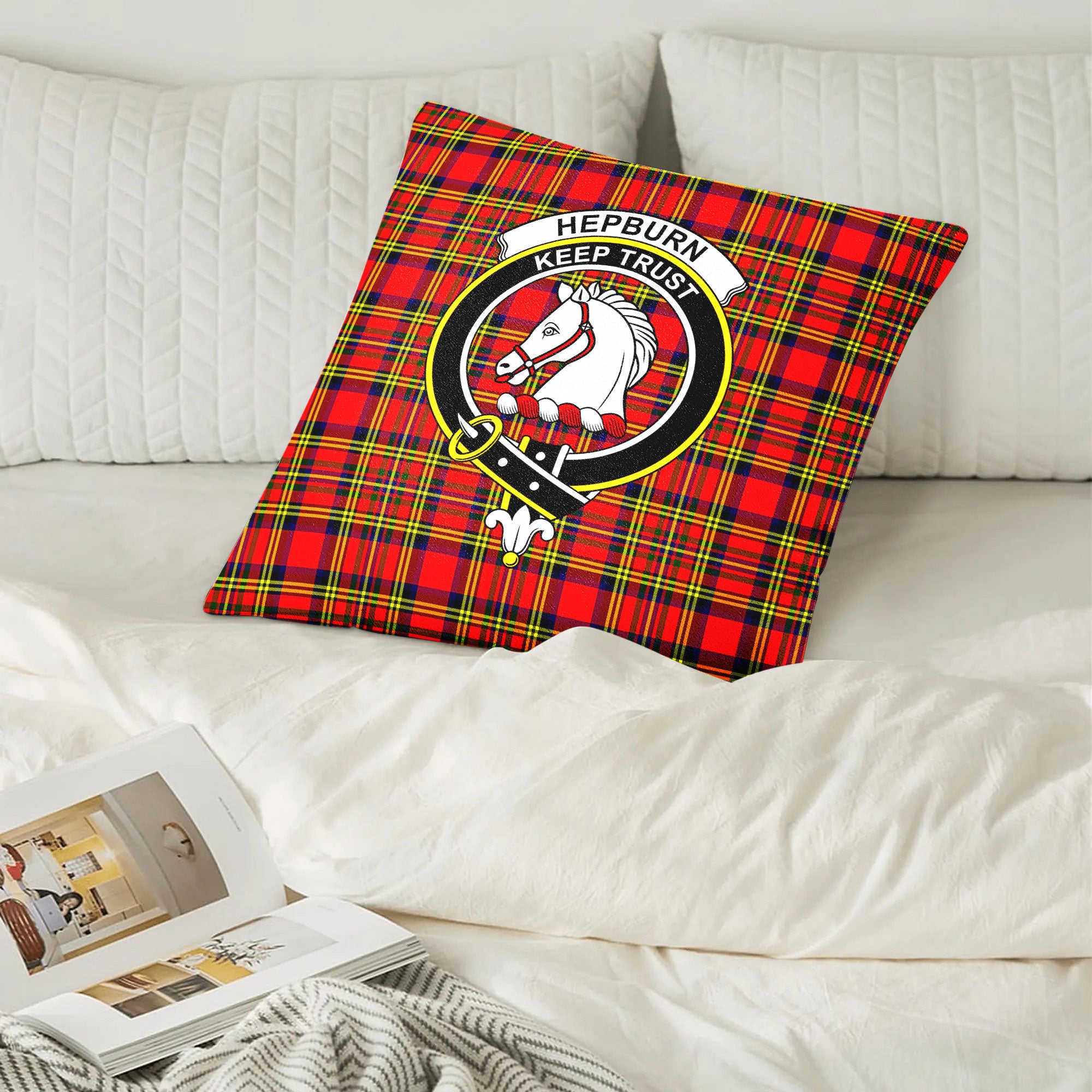 Hepburn Tartan Crest Pillow Cover