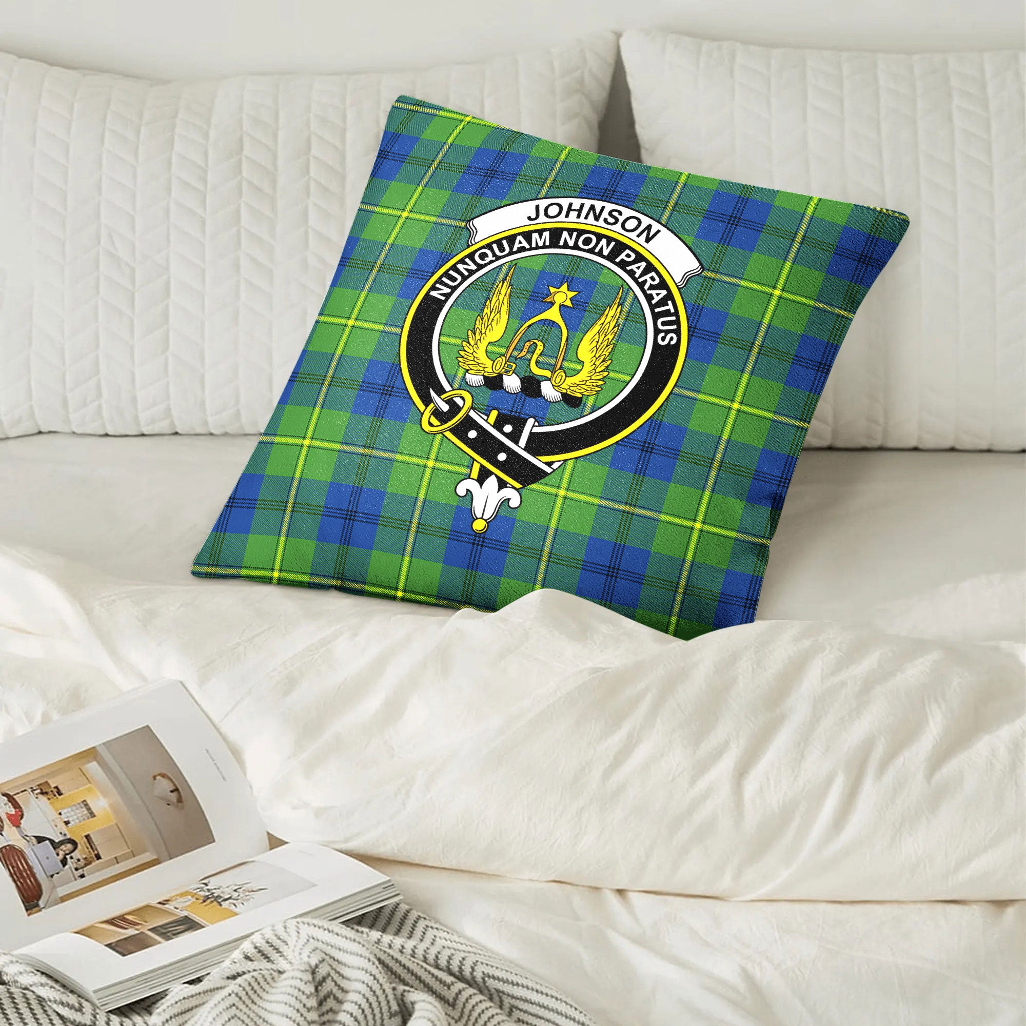 Johnson Ancient Tartan Crest Pillow Cover