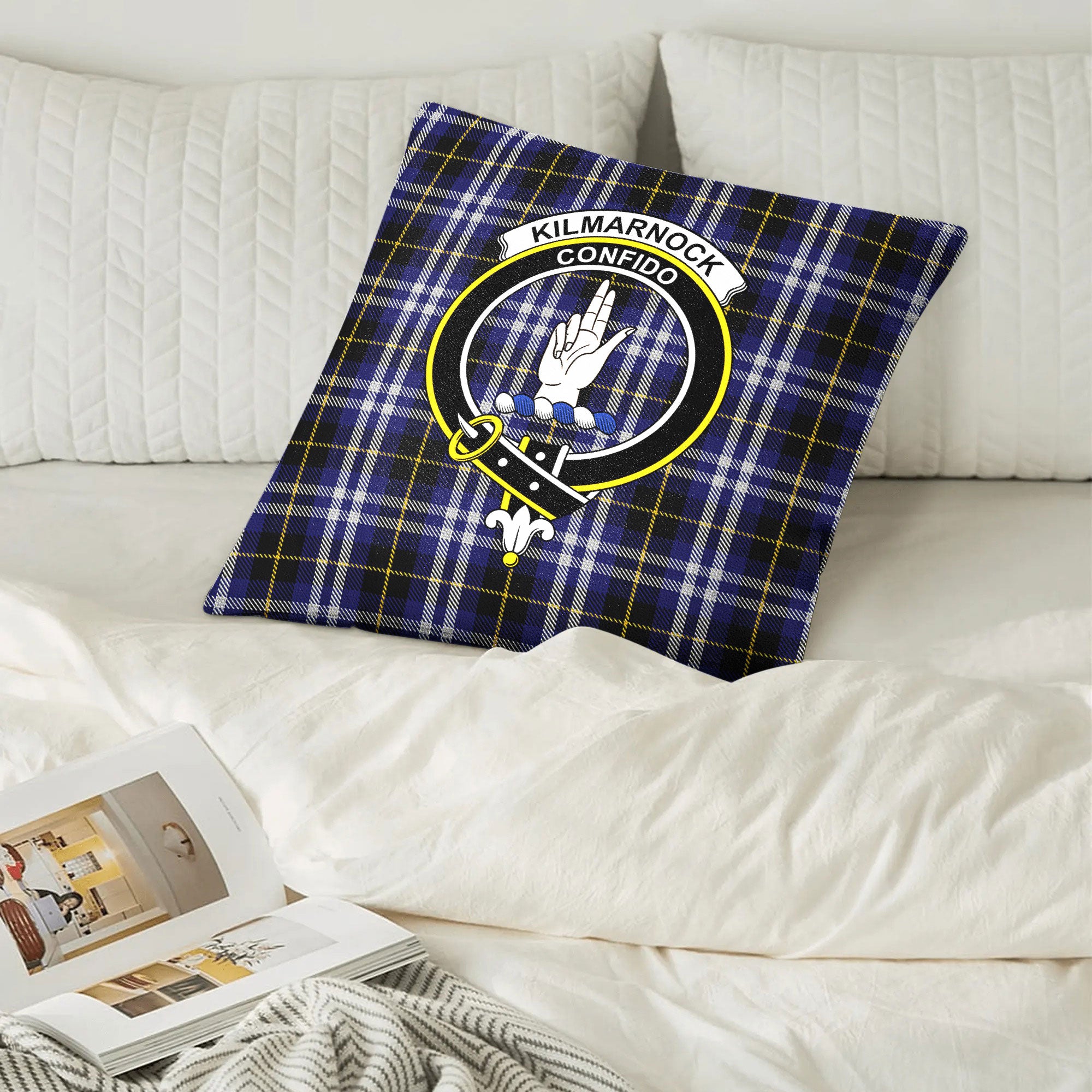 Kilmarnock Tartan Crest Pillow Cover