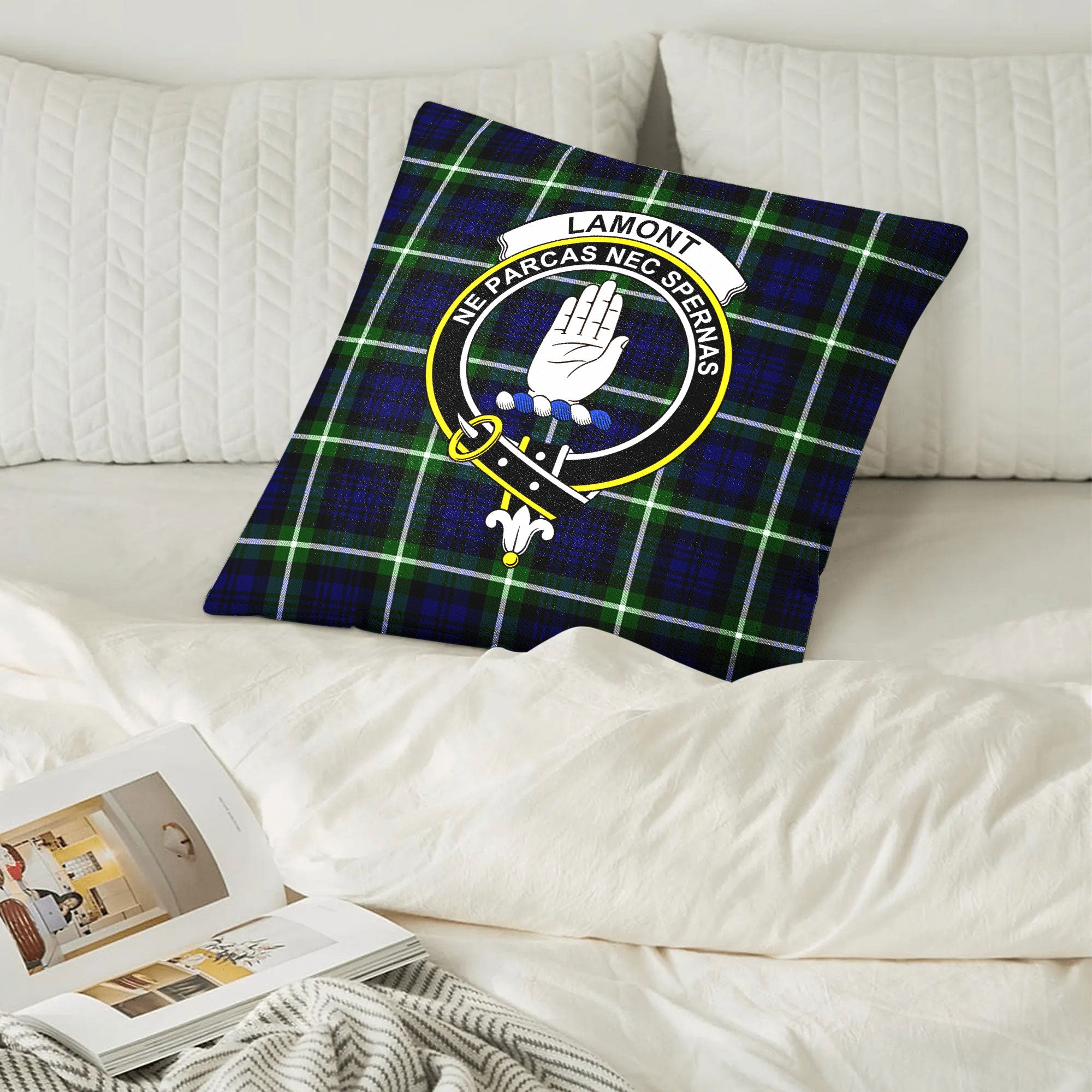 Lamont Modern Tartan Crest Pillow Cover