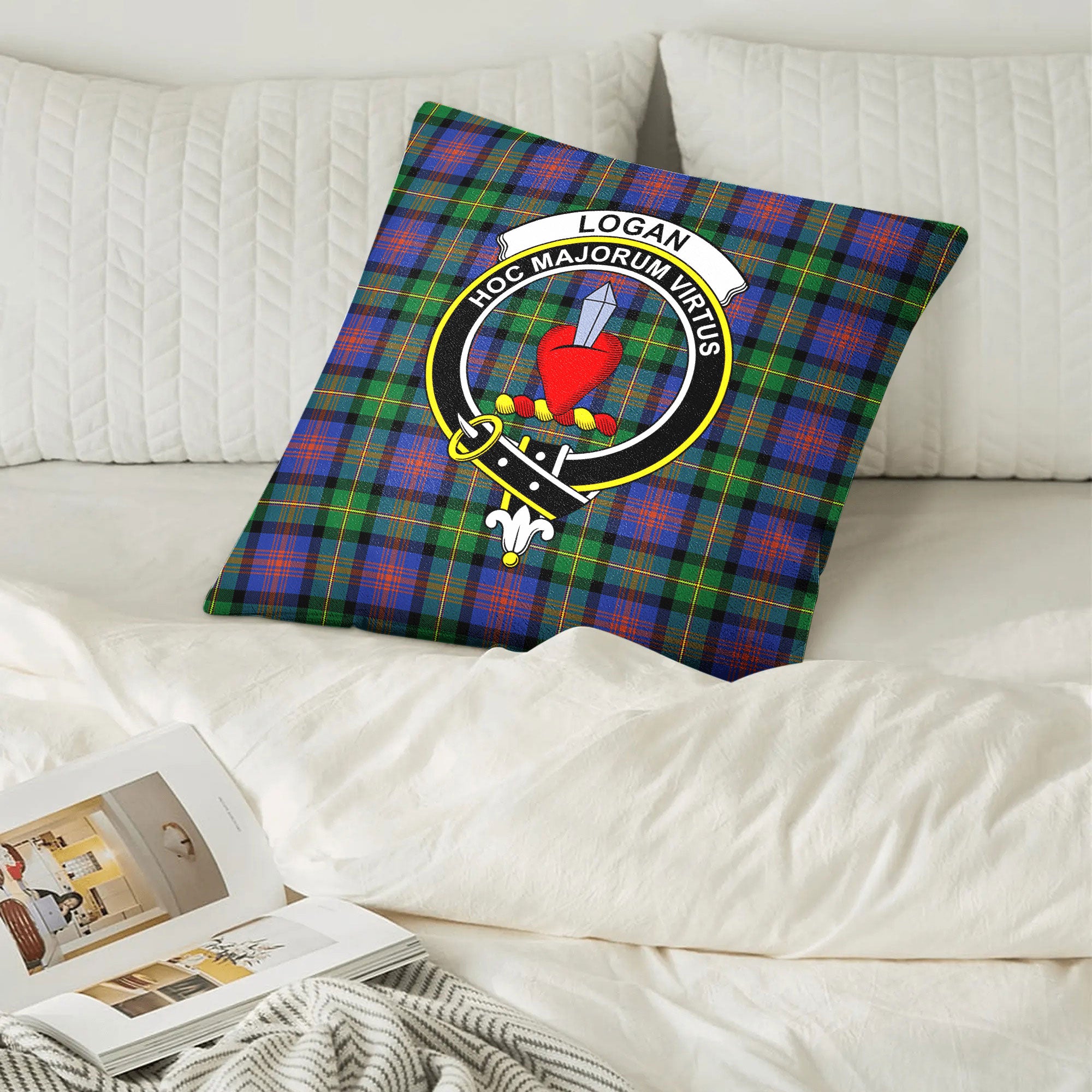 Logan Ancient Tartan Crest Pillow Cover