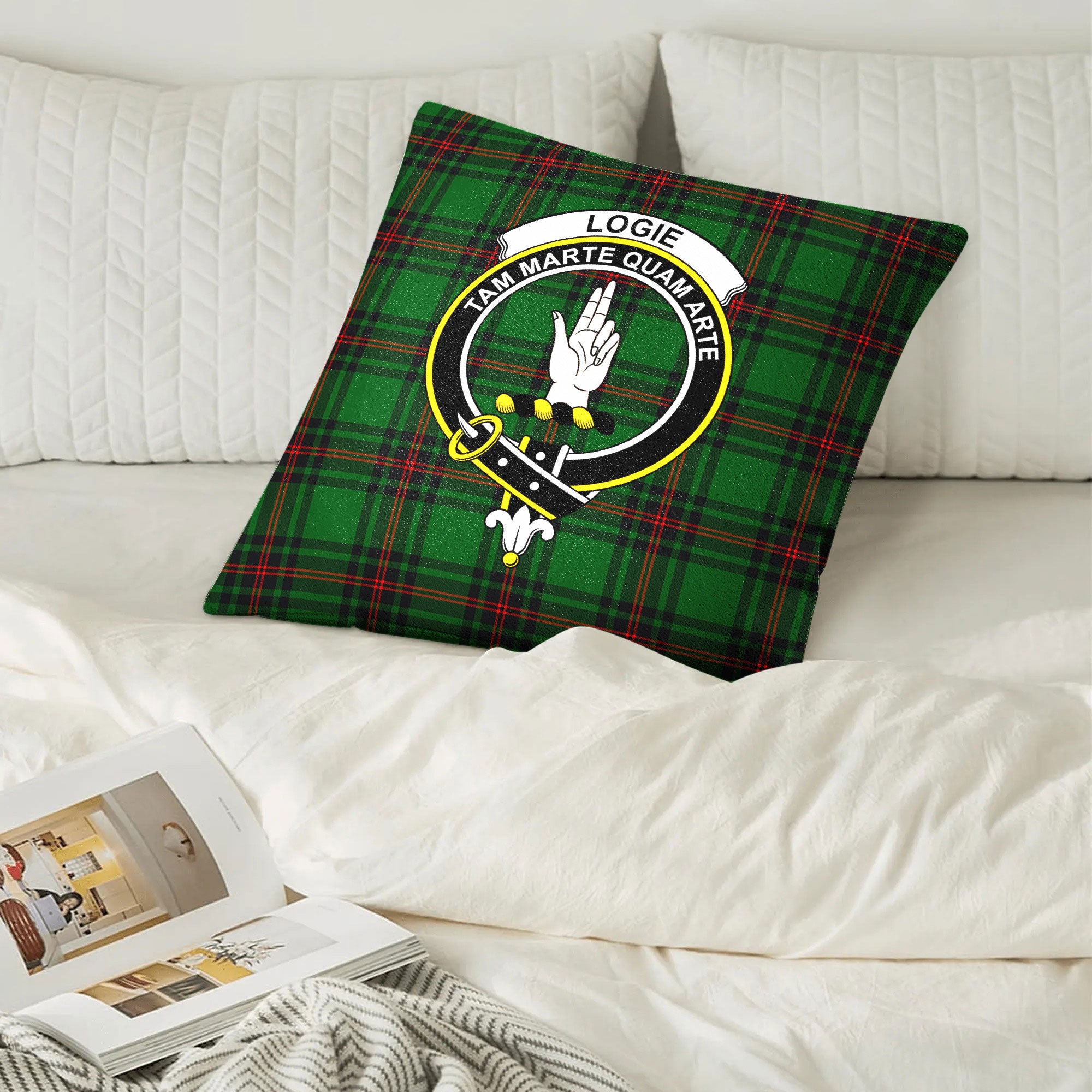 Logie Tartan Crest Pillow Cover