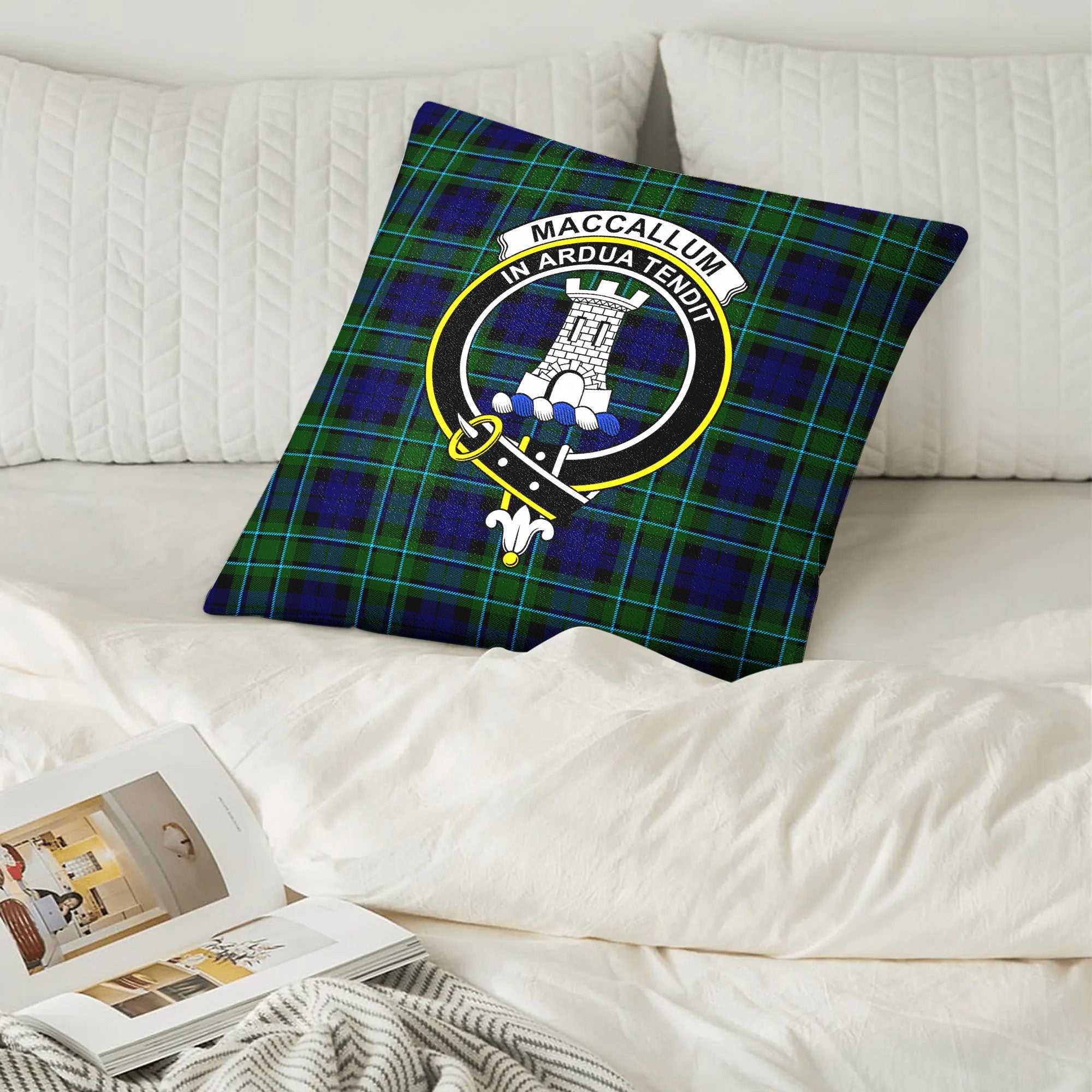 MacCallum Modern Tartan Crest Pillow Cover