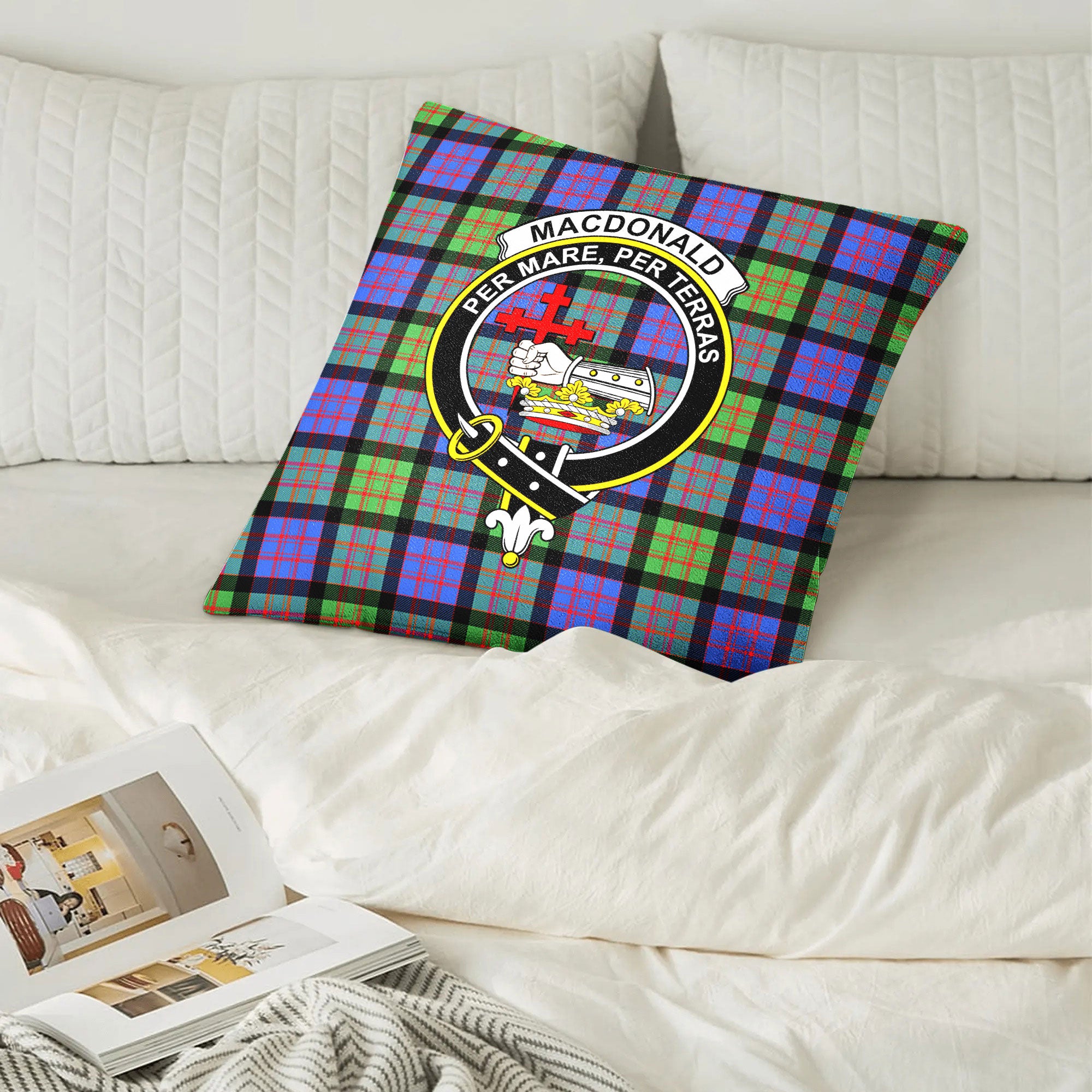 MacDonald Ancient Tartan Crest Pillow Cover