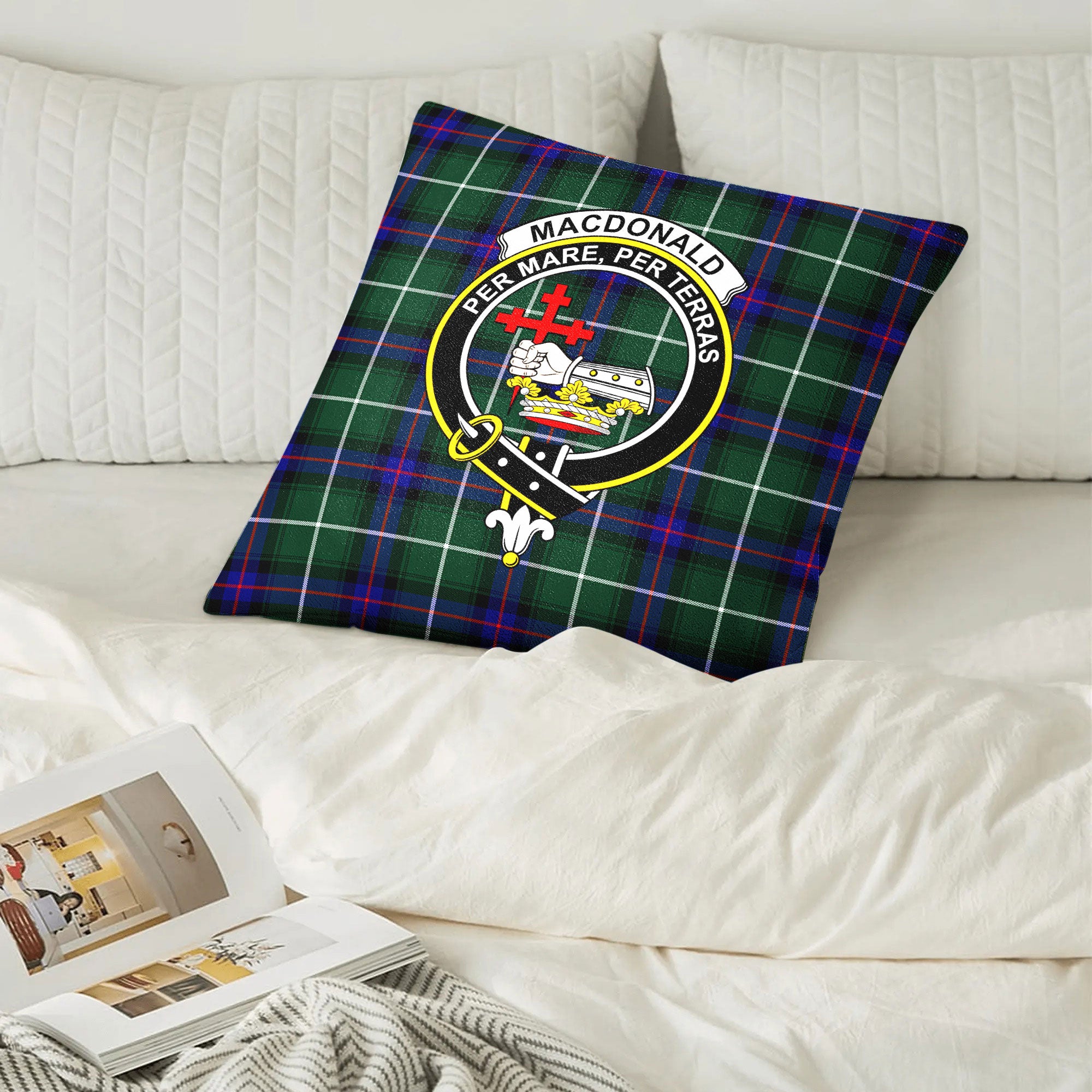 MacDonald of the Isles Hunting Modern Tartan Crest Pillow Cover