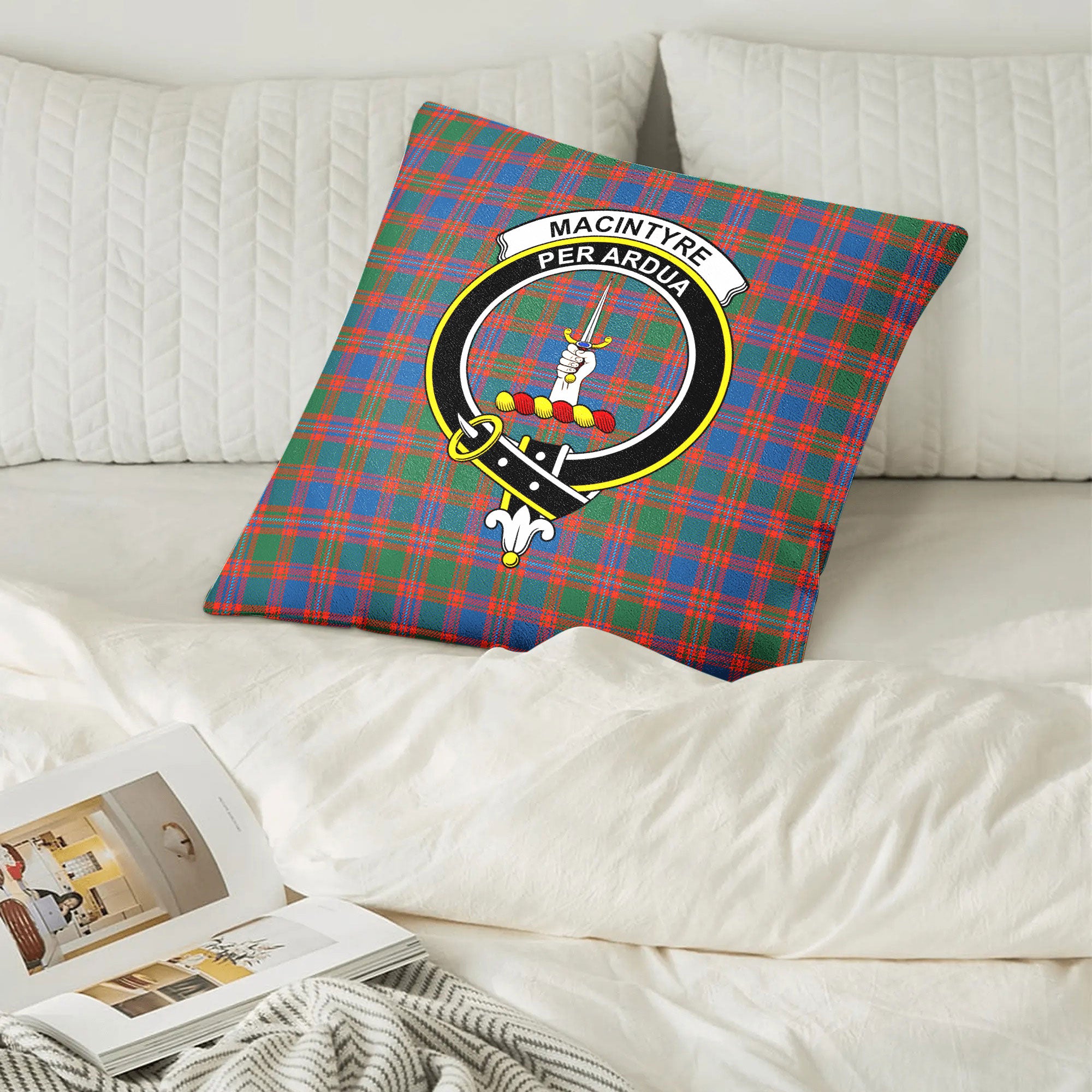 MacIntyre Ancient Tartan Crest Pillow Cover