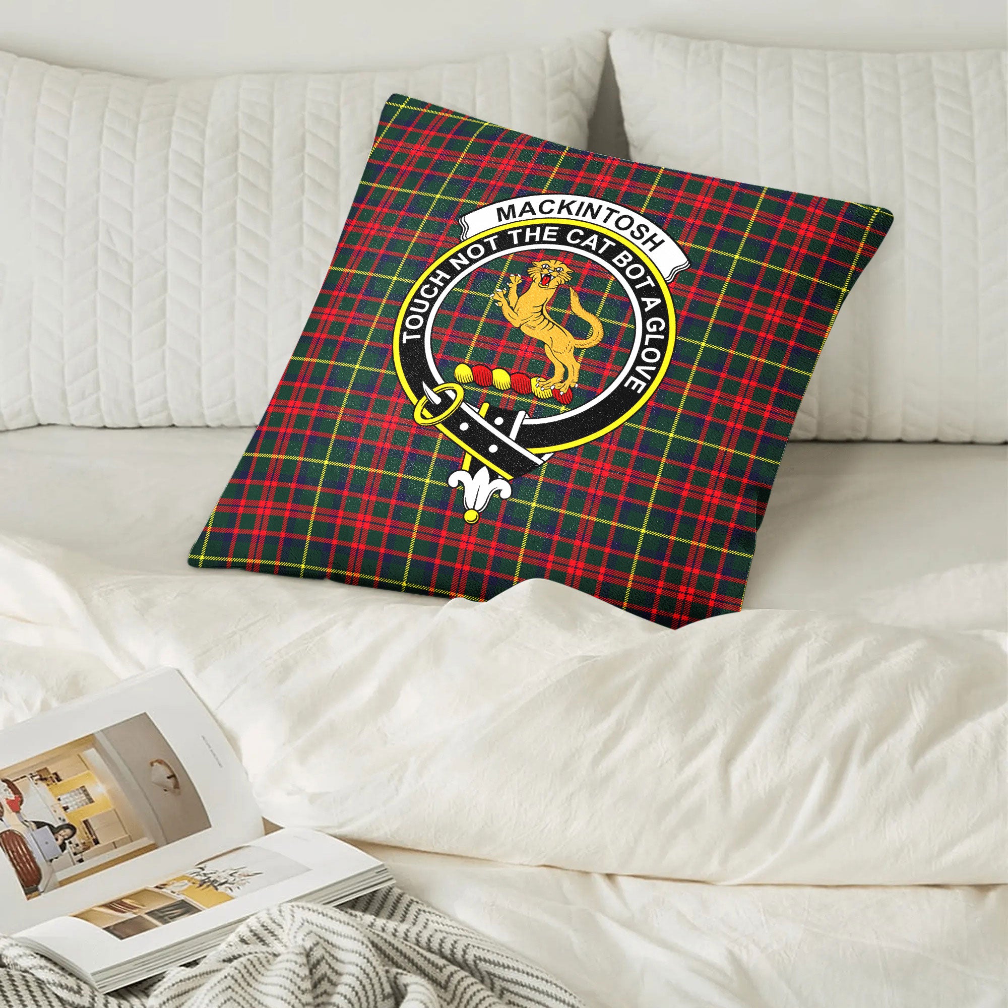 MacKintosh Hunting Modern Tartan Crest Pillow Cover