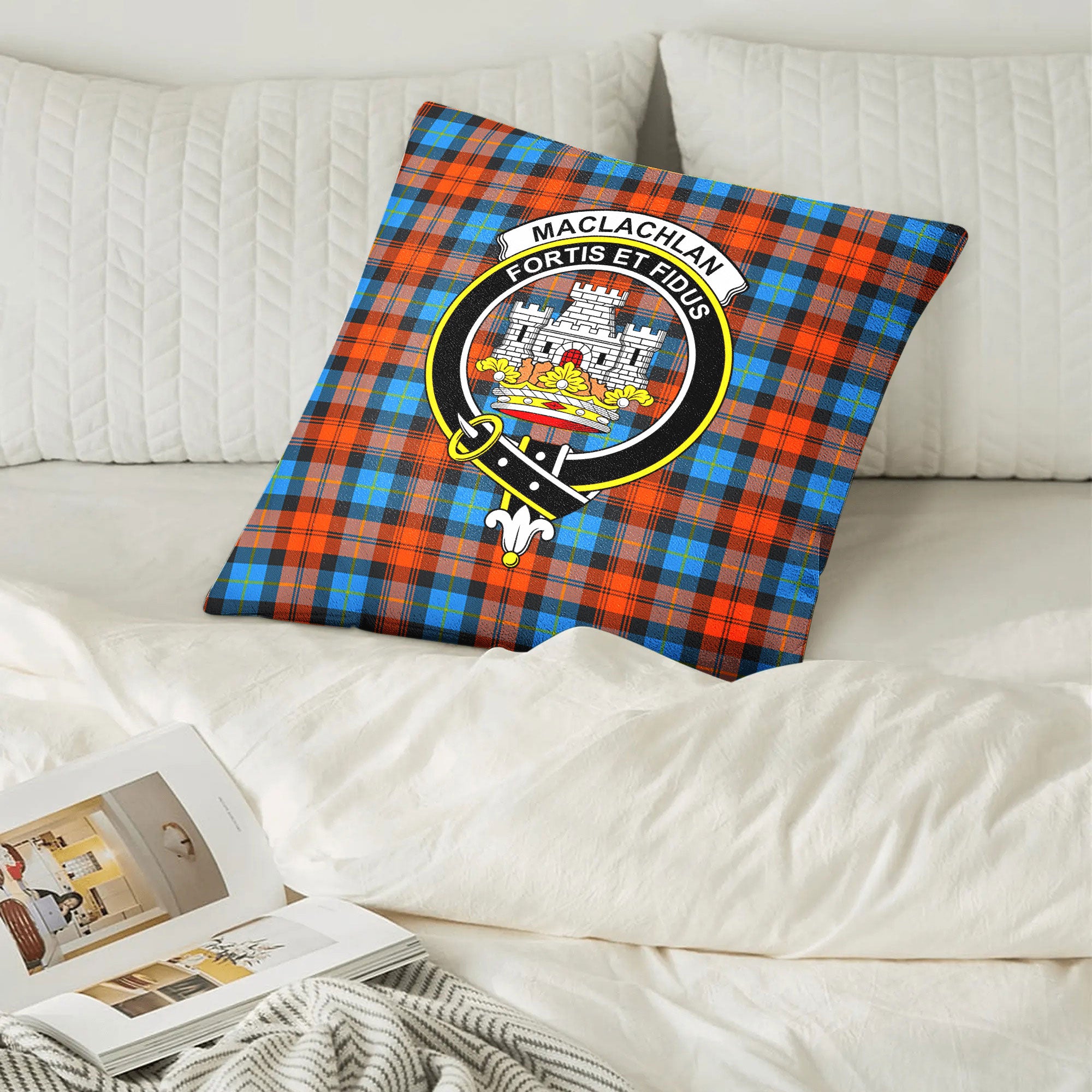 MacLachlan Ancient Tartan Crest Pillow Cover