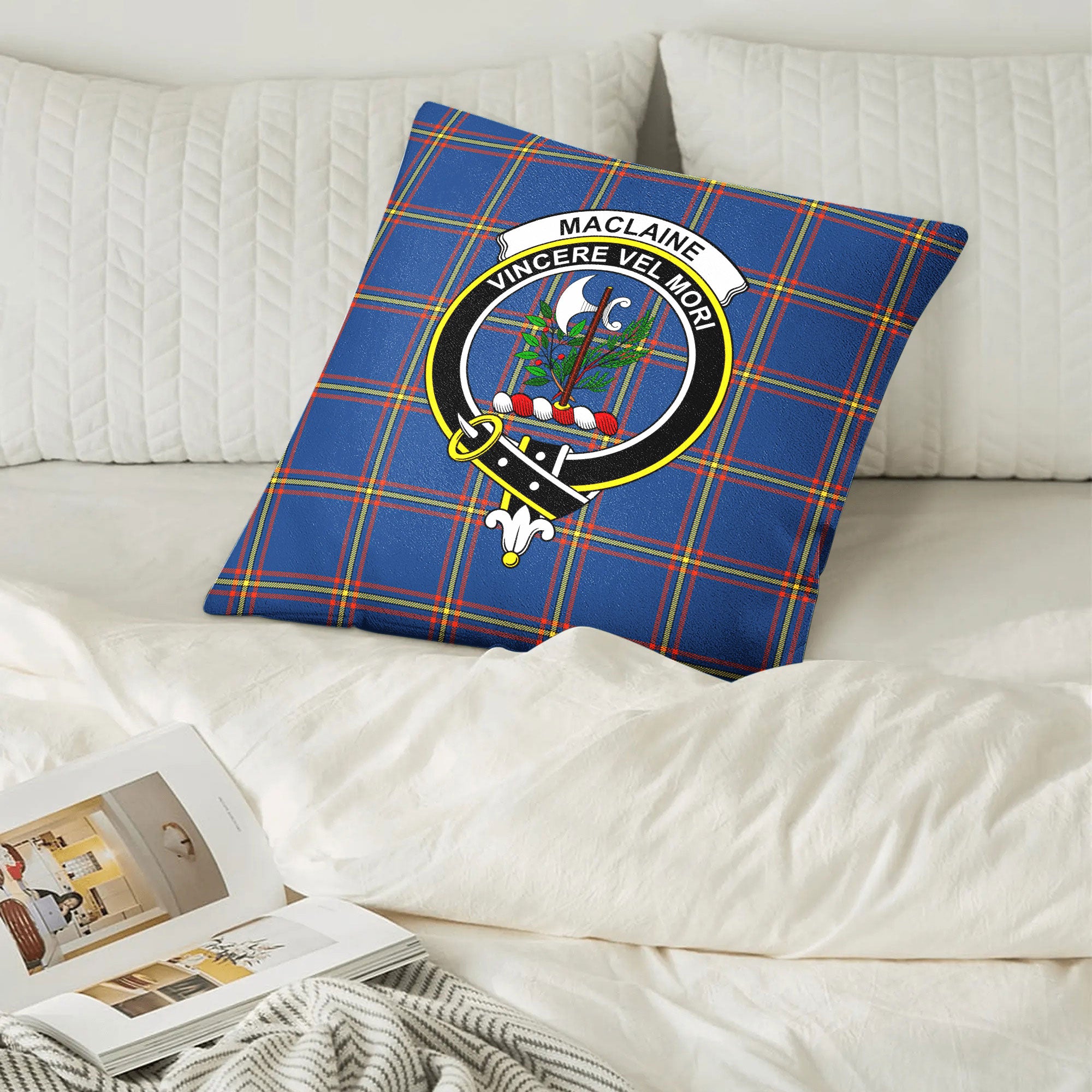 MacLaine of Loch Buie Hunting Ancient Tartan Crest Pillow Cover