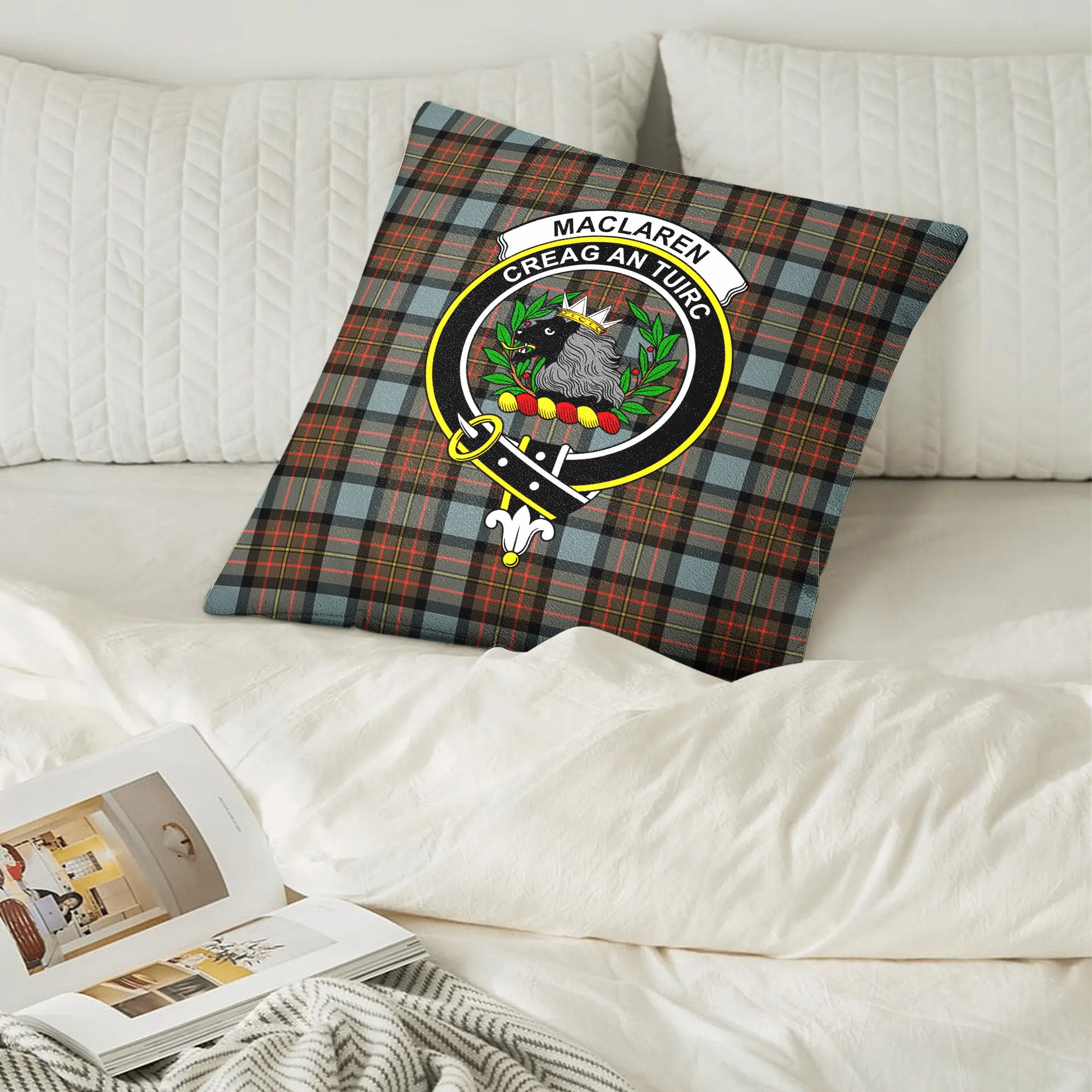 MacLaren Weathered Tartan Crest Pillow Cover