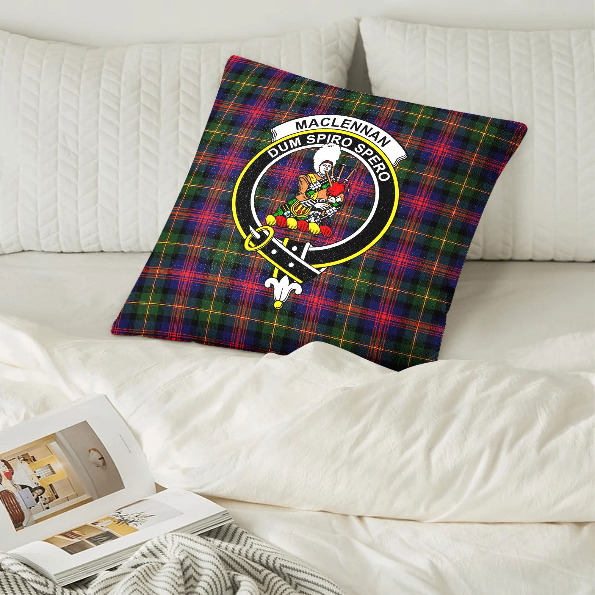 MacLennan Modern Tartan Crest Pillow Cover