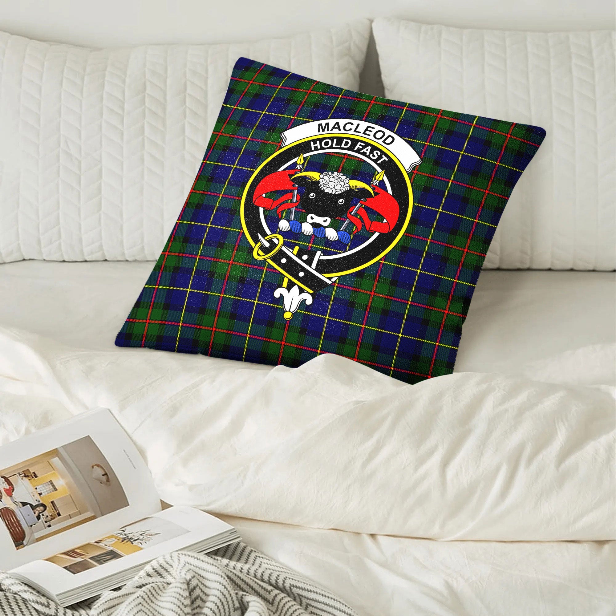 MacLeod of Harris Modern Tartan Crest Pillow Cover