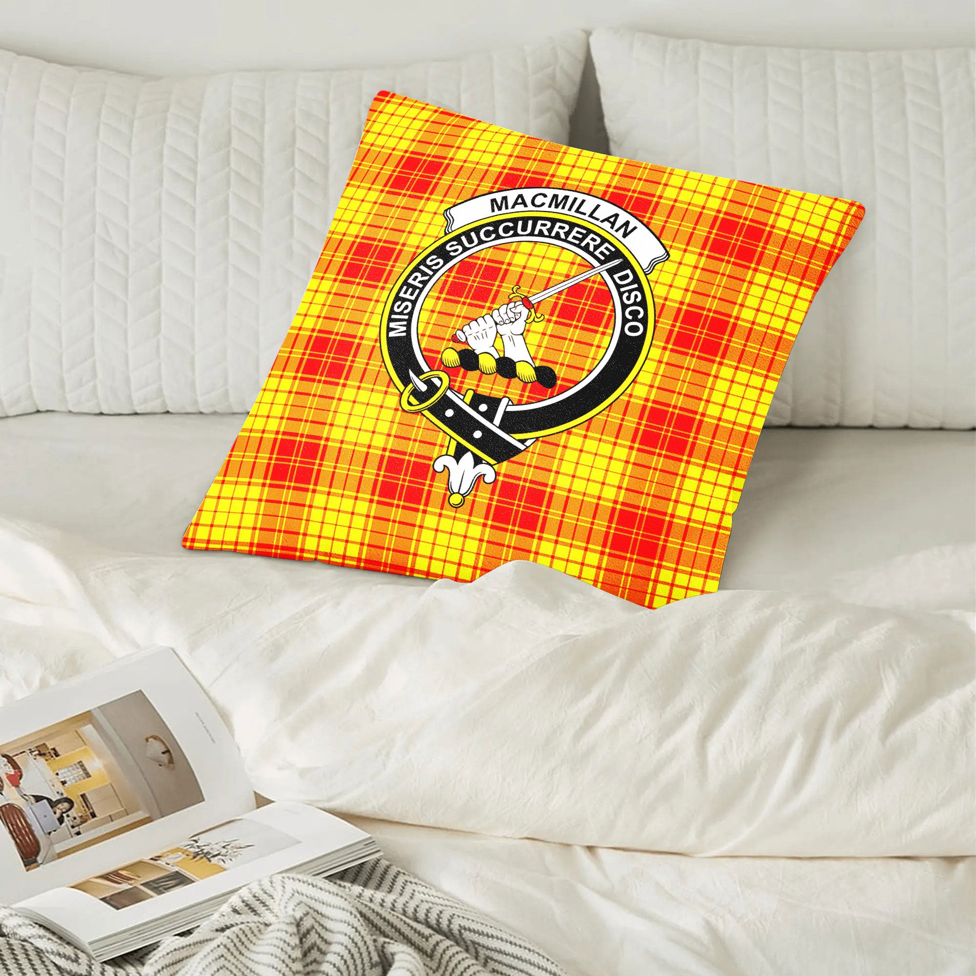 MacMillan Clan Tartan Crest Pillow Cover