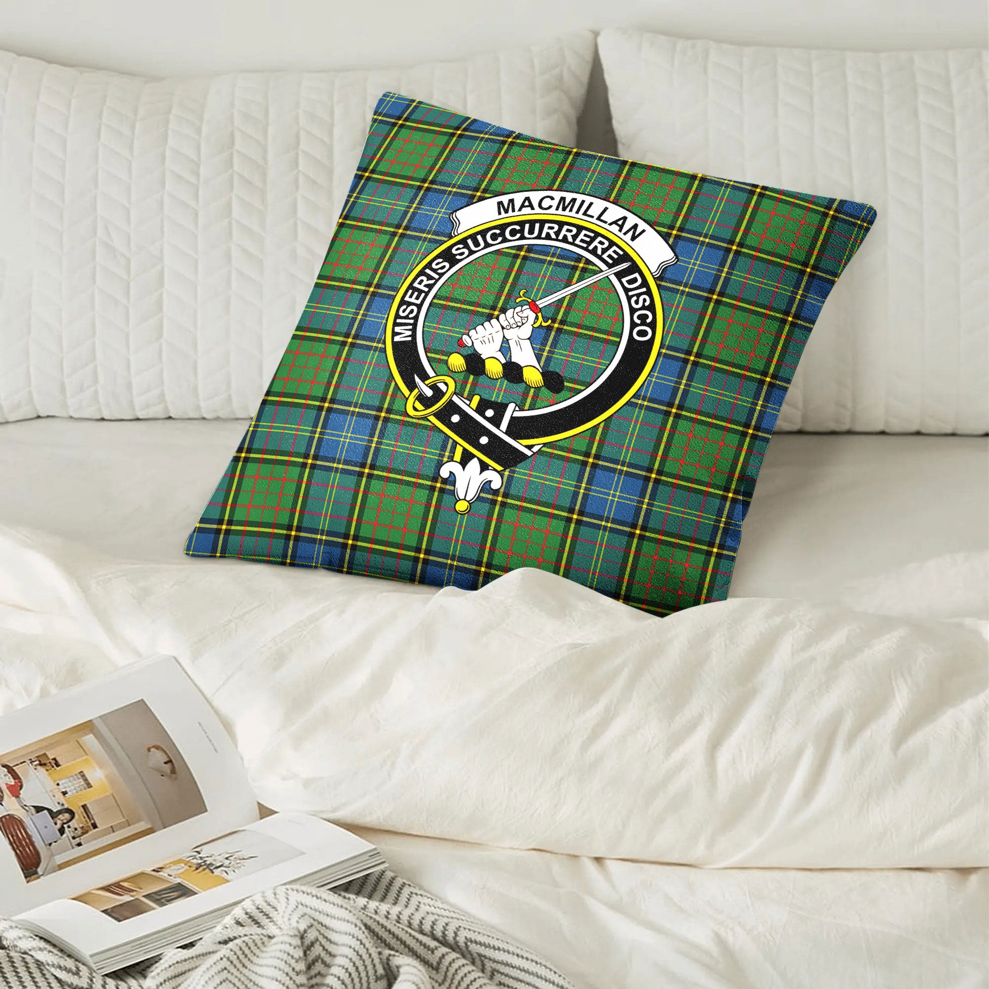 MacMillan Hunting Ancient Tartan Crest Pillow Cover