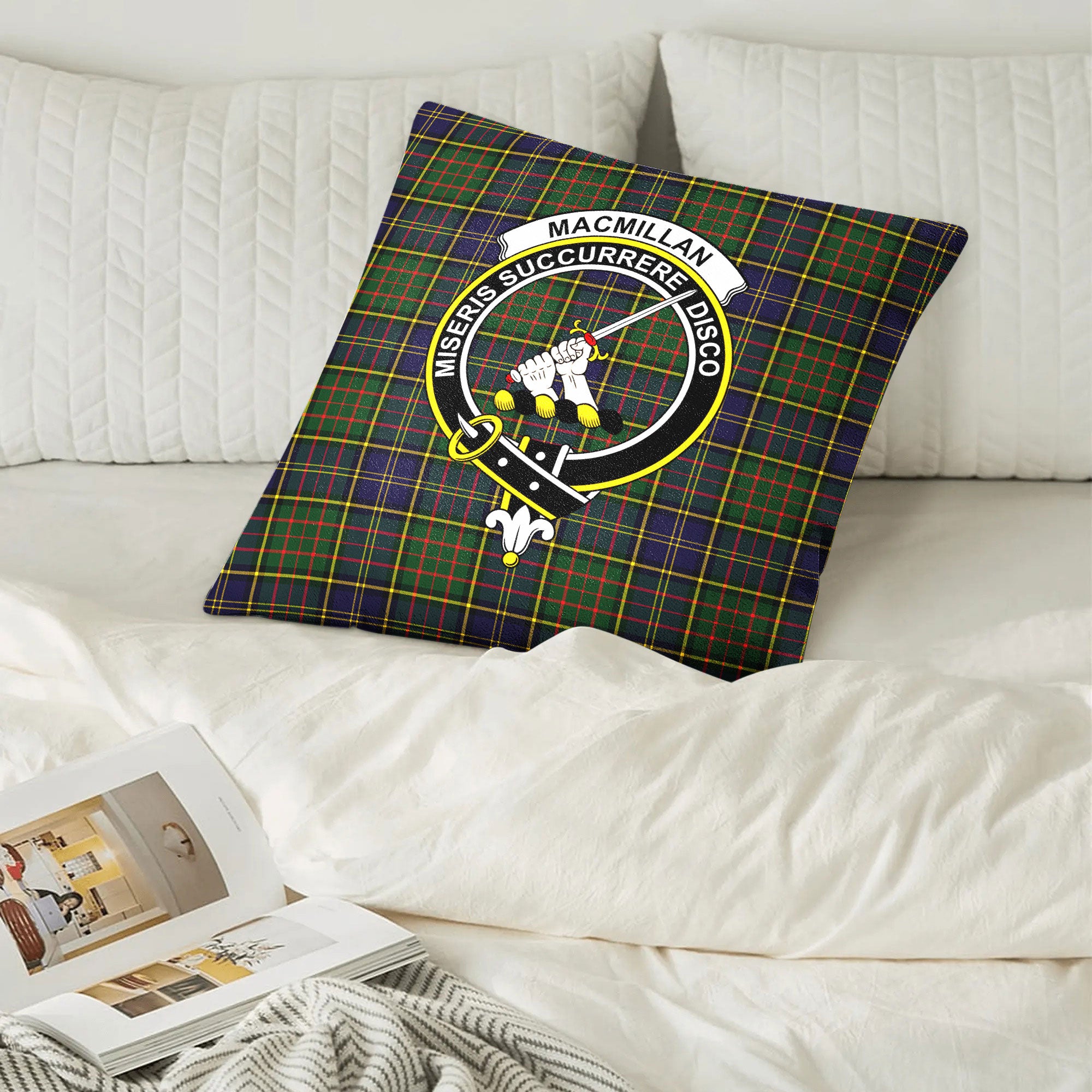 MacMillan Hunting Modern Tartan Crest Pillow Cover